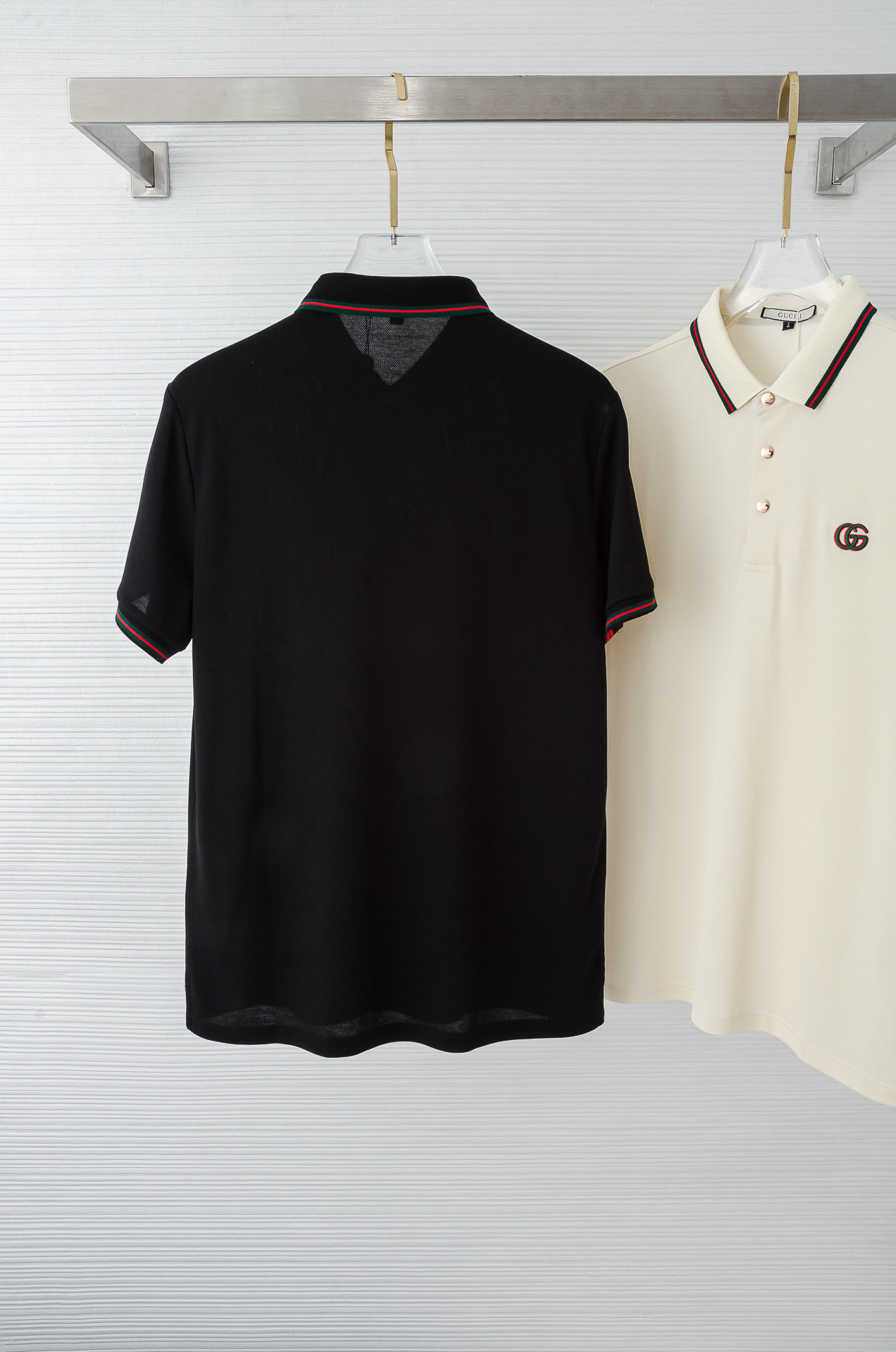 Gu# cci 古驰2025//男士商务休闲纯色翻领短袖POLO衫#客供进口100%珠地棉面料，甄选上等