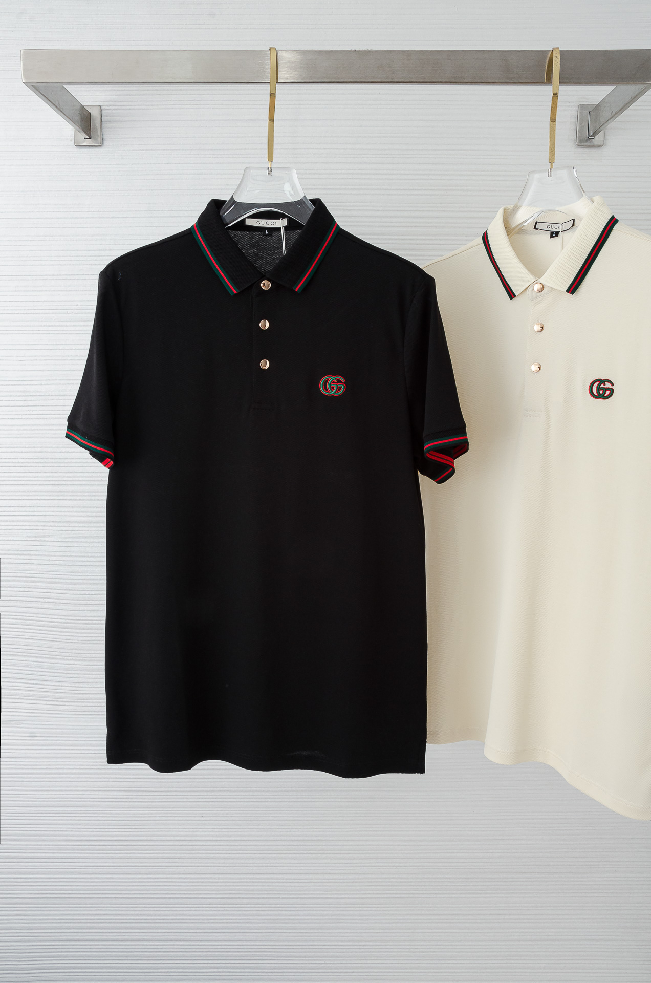 Gu# cci 古驰2025//男士商务休闲纯色翻领短袖POLO衫#客供进口100%珠地棉面料，甄选上等