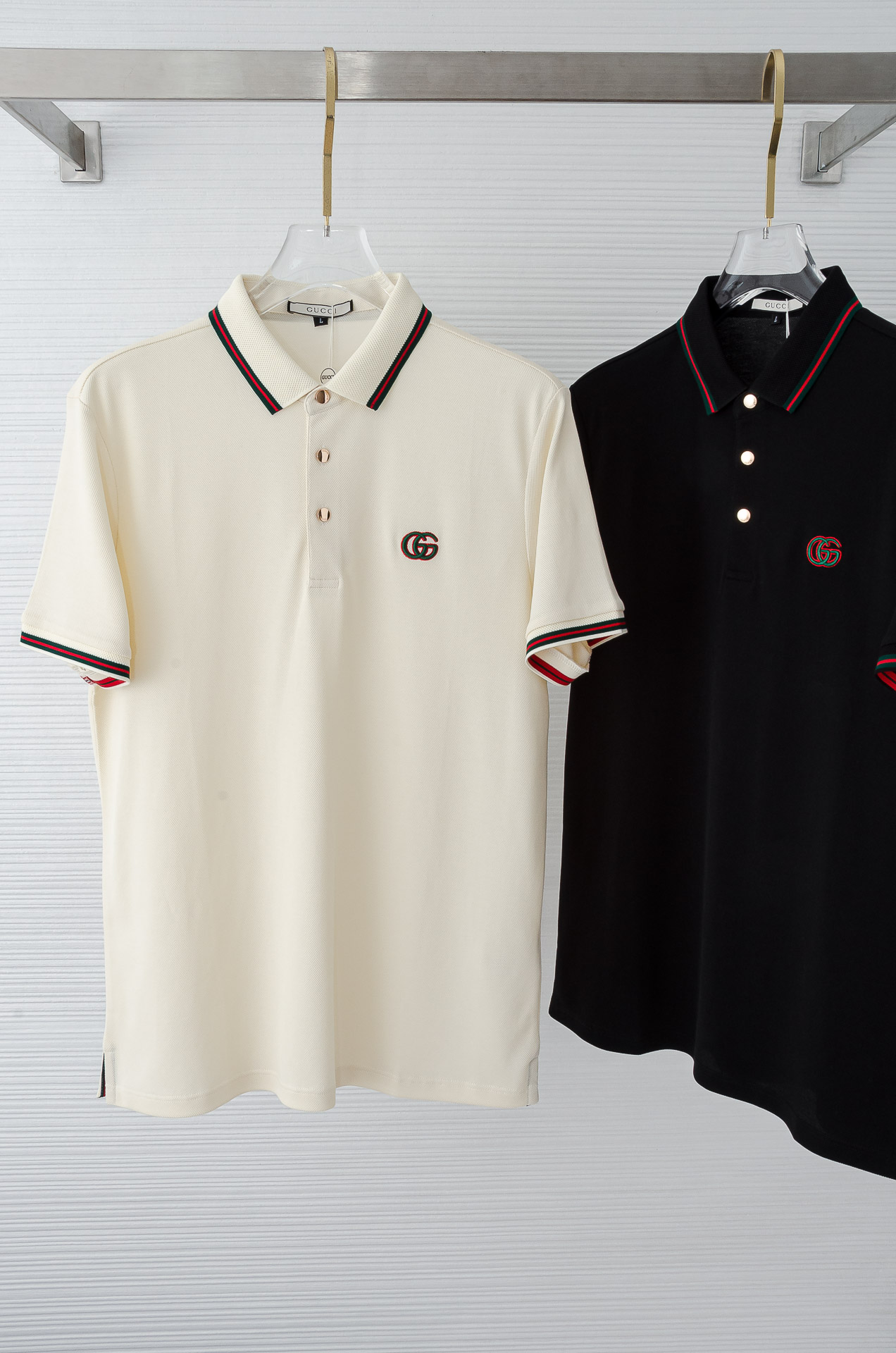 Gu# cci 古驰2025//男士商务休闲纯色翻领短袖POLO衫#客供进口100%珠地棉面料，甄选上等