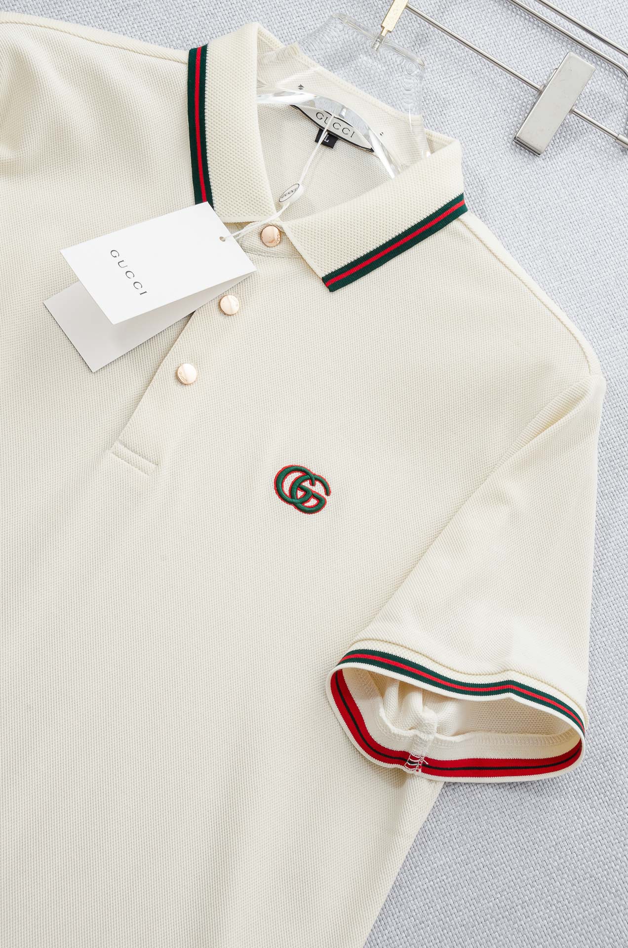 Gu# cci 古驰2025//男士商务休闲纯色翻领短袖POLO衫#客供进口100%珠地棉面料，甄选上等