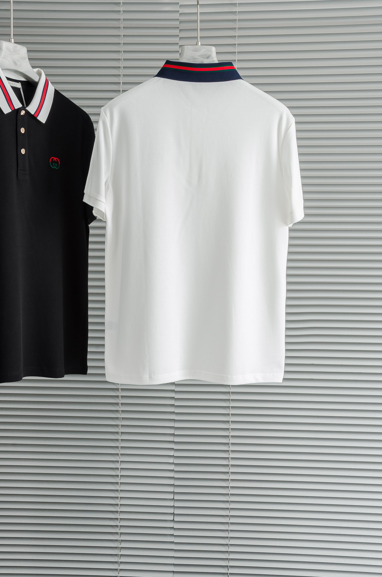 Gucc#*i. 古/驰2025//男士商务休闲纯色翻领短袖POLO衫#客供进口100%珠地棉面料，甄选