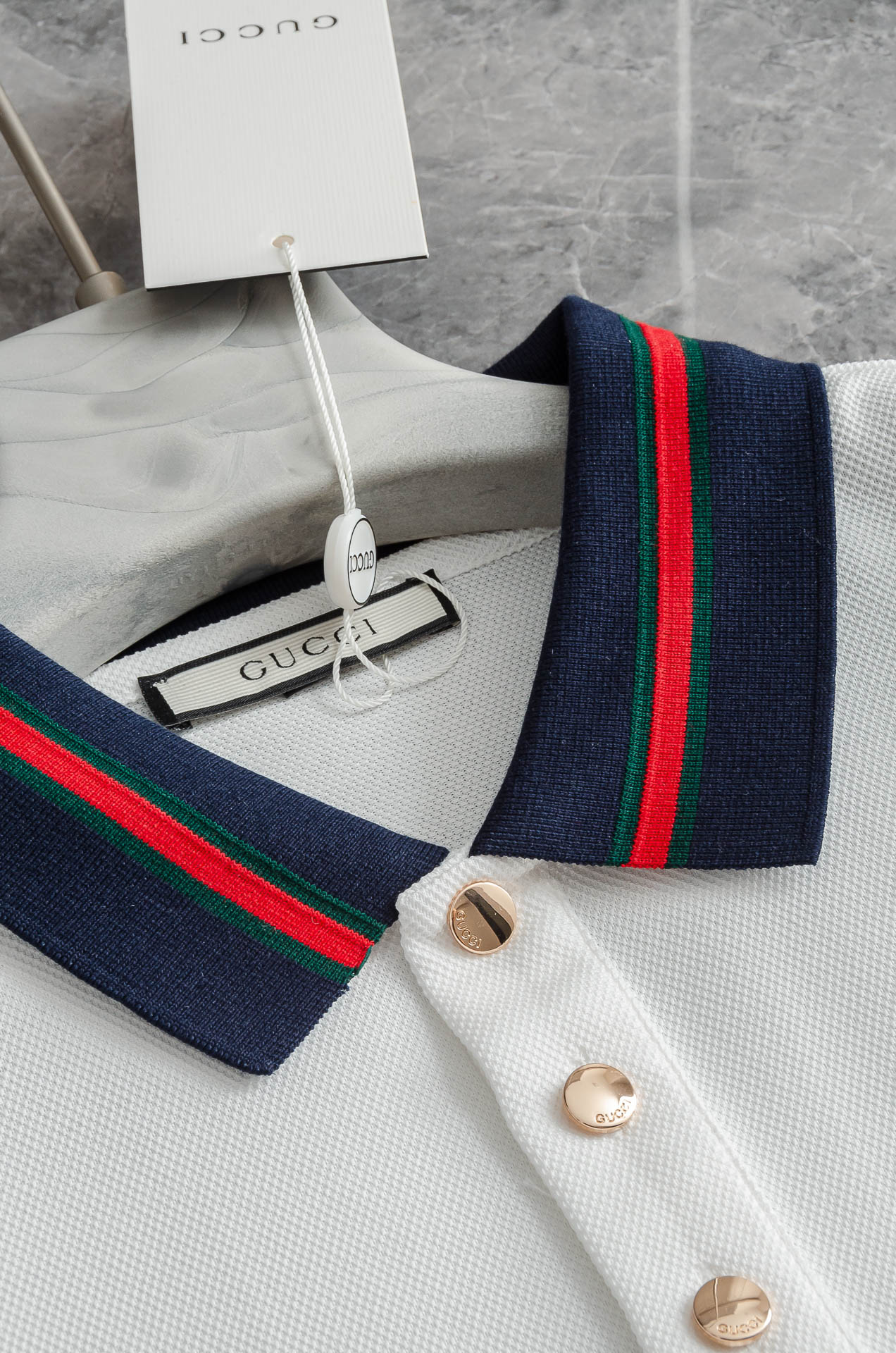 Gucc#*i. 古/驰2025//男士商务休闲纯色翻领短袖POLO衫#客供进口100%珠地棉面料，甄选