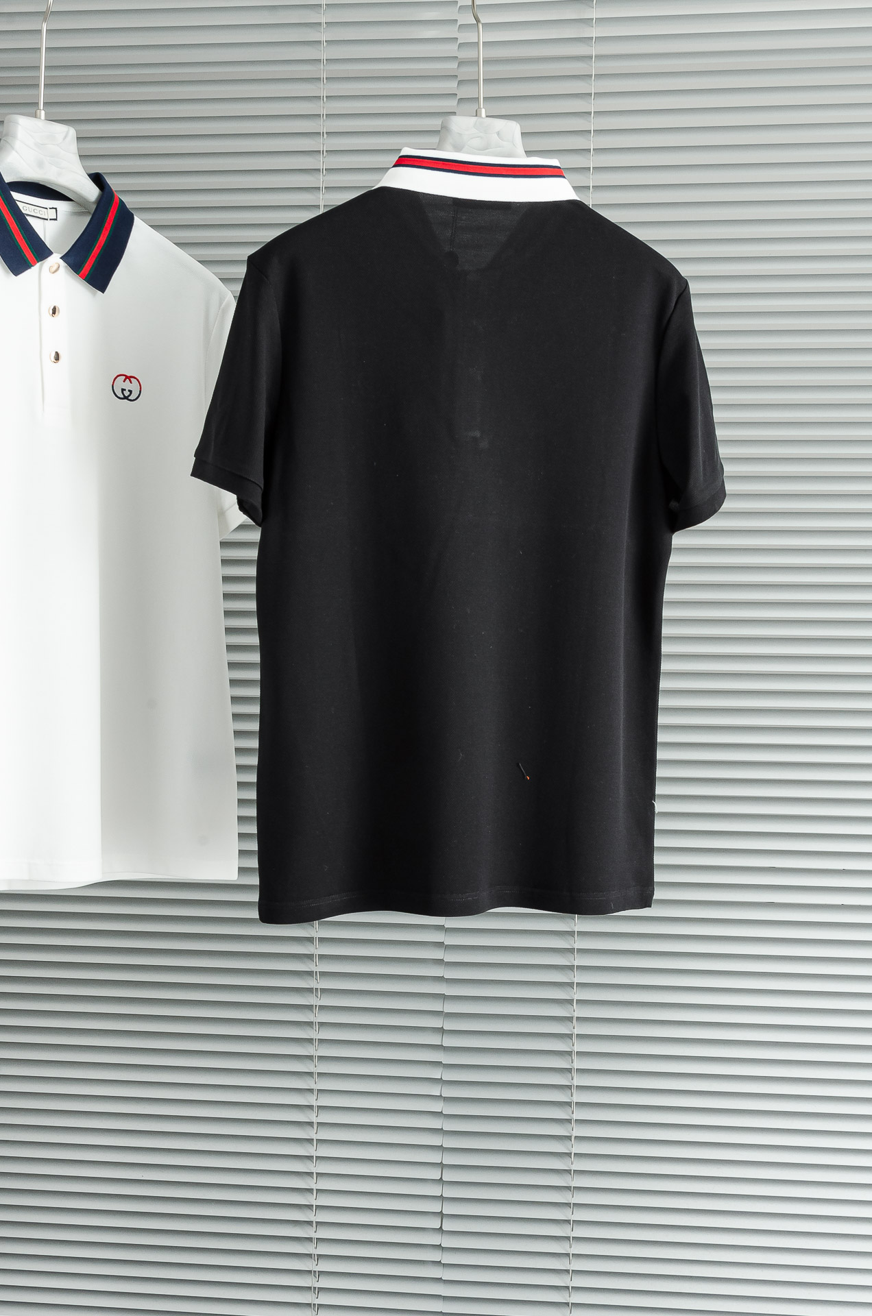 Gucc#*i. 古/驰2025//男士商务休闲纯色翻领短袖POLO衫#客供进口100%珠地棉面料，甄选