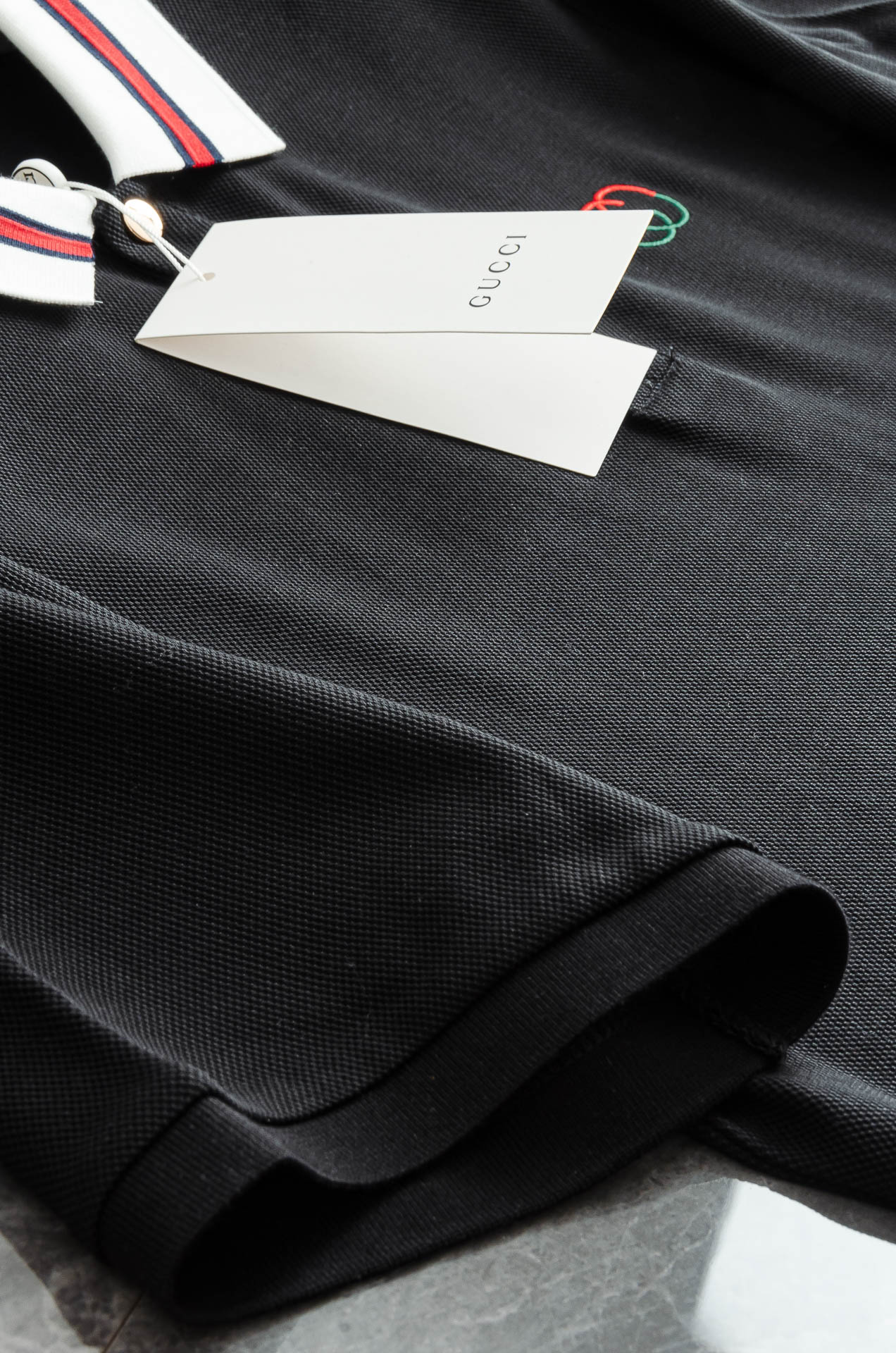 Gucc#*i. 古/驰2025//男士商务休闲纯色翻领短袖POLO衫#客供进口100%珠地棉面料，甄选