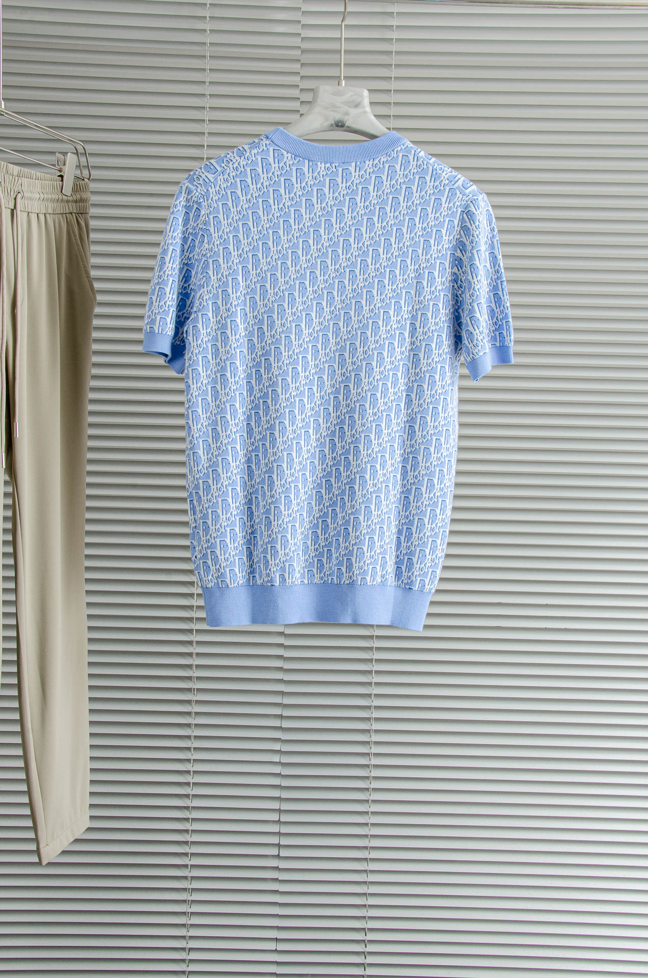 Di#or 迪奥2025SS横机织法100%长绒棉面料舒适透气男士圆领针织短袖T恤衫#贸易公司渠道稀出，