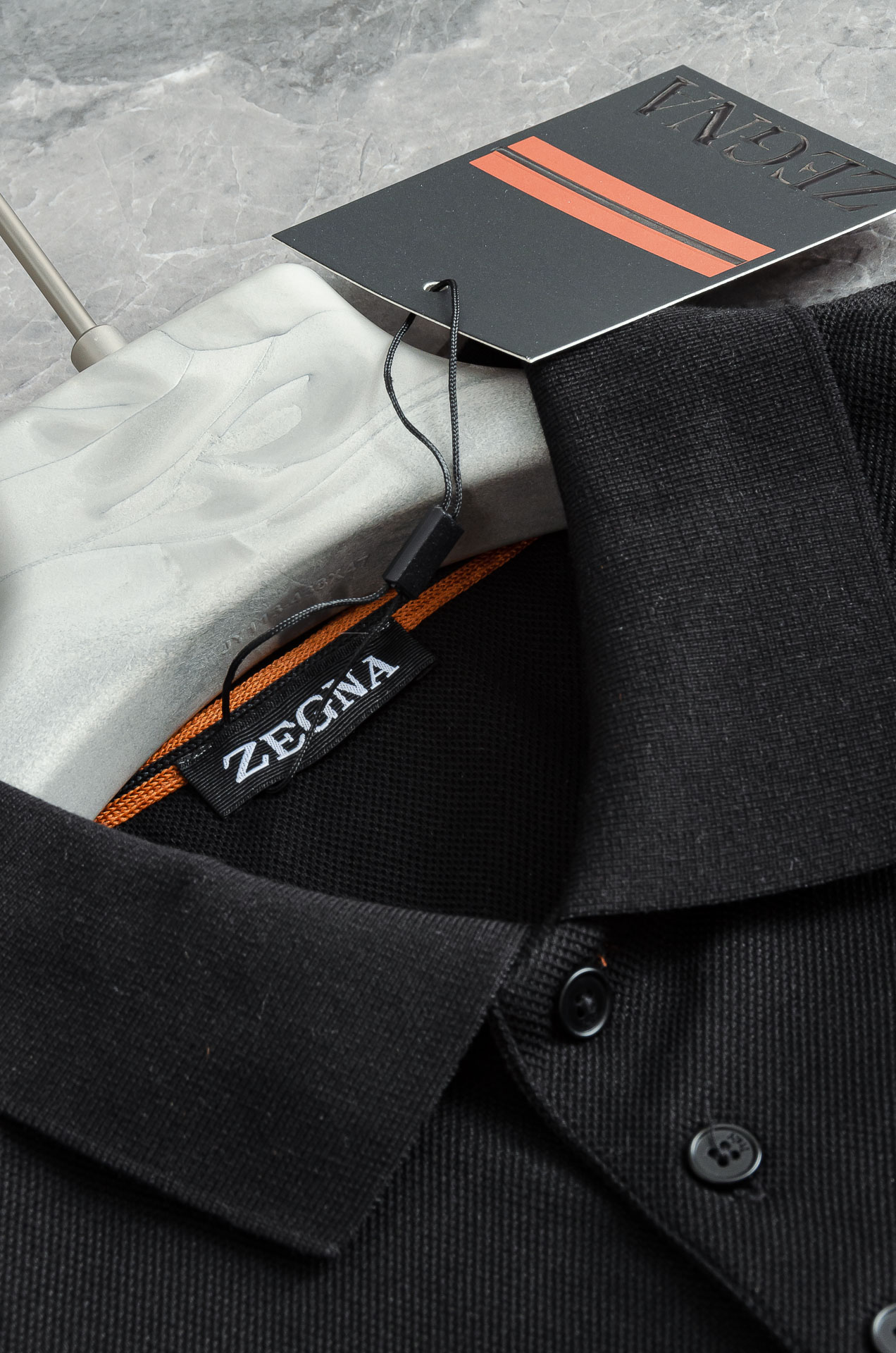 Zeg#＊na 杰/尼/亚 2025//男士商务休闲纯色翻领短袖POLO衫#客供进口100%珠地棉面料，