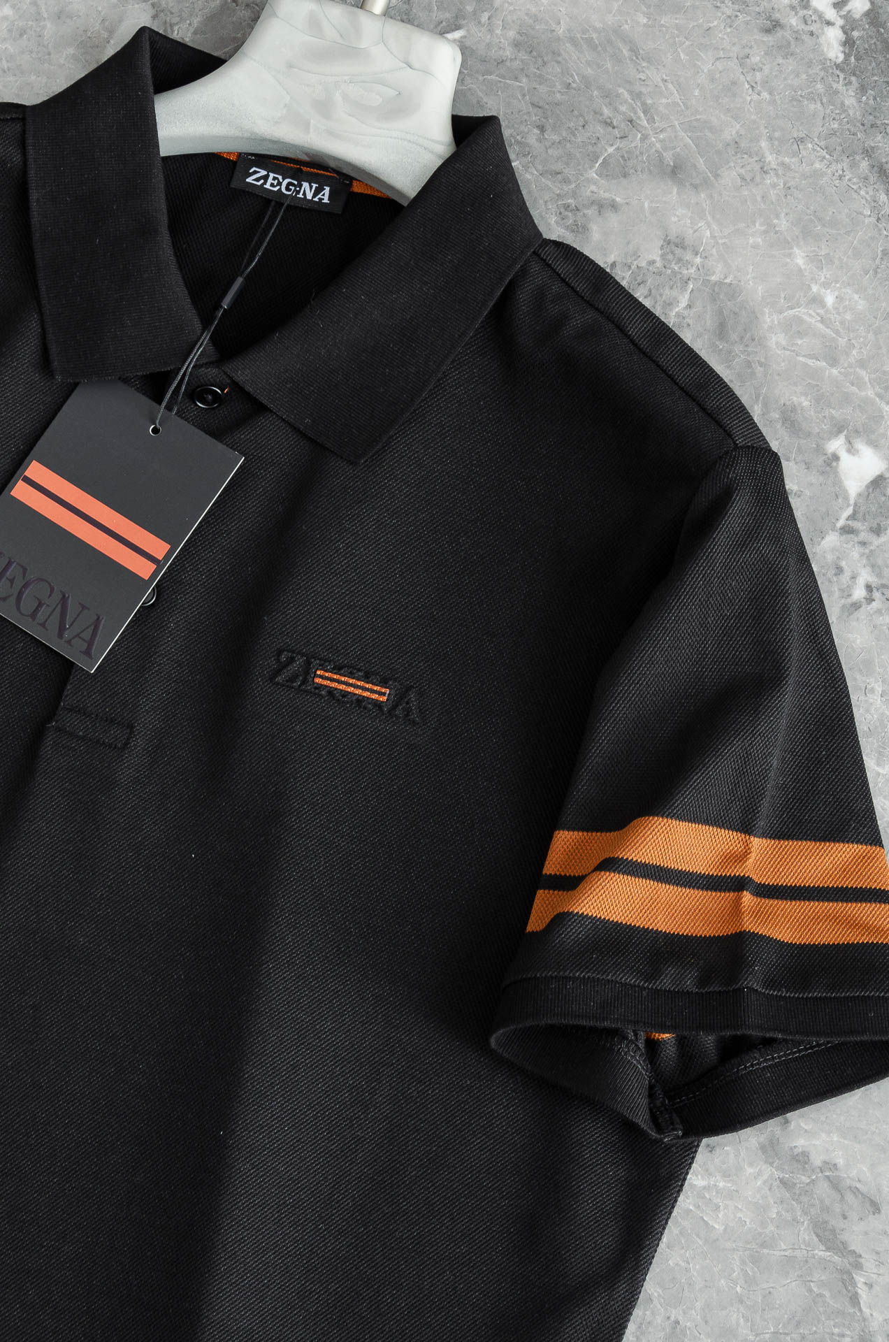 Zeg#＊na 杰/尼/亚 2025//男士商务休闲纯色翻领短袖POLO衫#客供进口100%珠地棉面料，