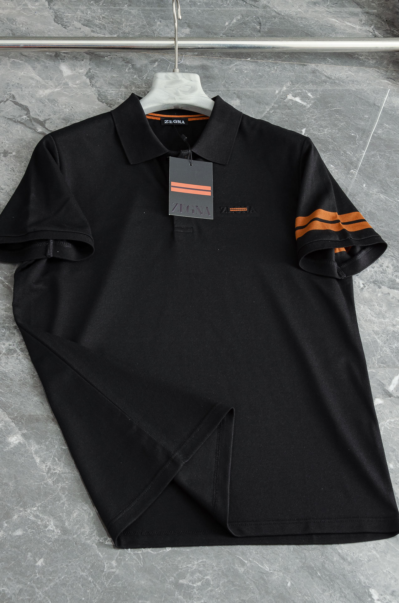Zeg#＊na 杰/尼/亚 2025//男士商务休闲纯色翻领短袖POLO衫#客供进口100%珠地棉面料，