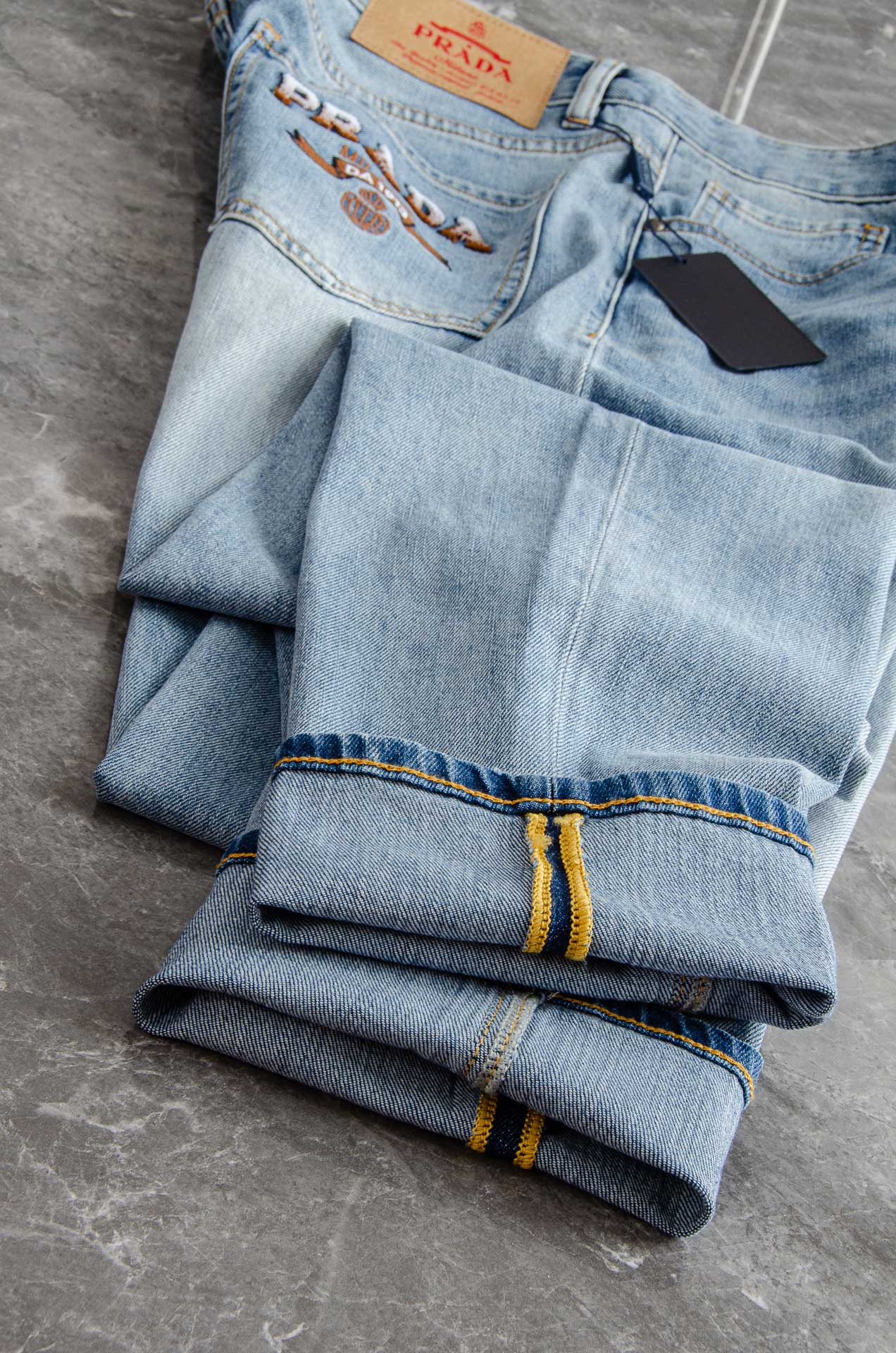 Prada Men's Fashion Straight-Leg Jeans - Light Wash Denim, Sizes 30-38 9 o 1iram8vls19o81d381dle1qu66ug8