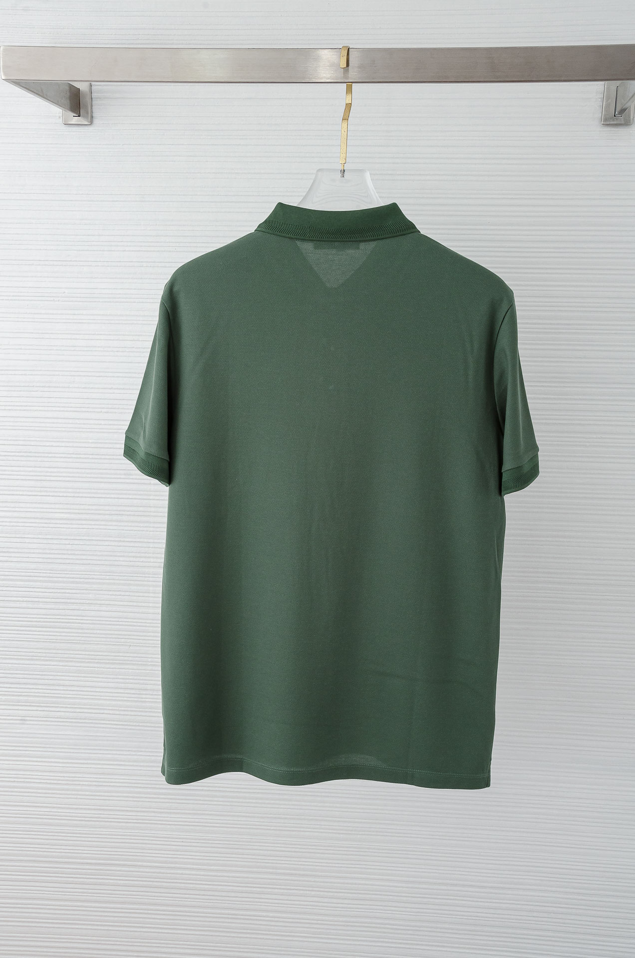 Zegna 杰尼亚2025SS六角蜂窝状珠地纹路肌理进口Pima匹马长绒棉（棉中贵族）定织罗纹领男士翻领