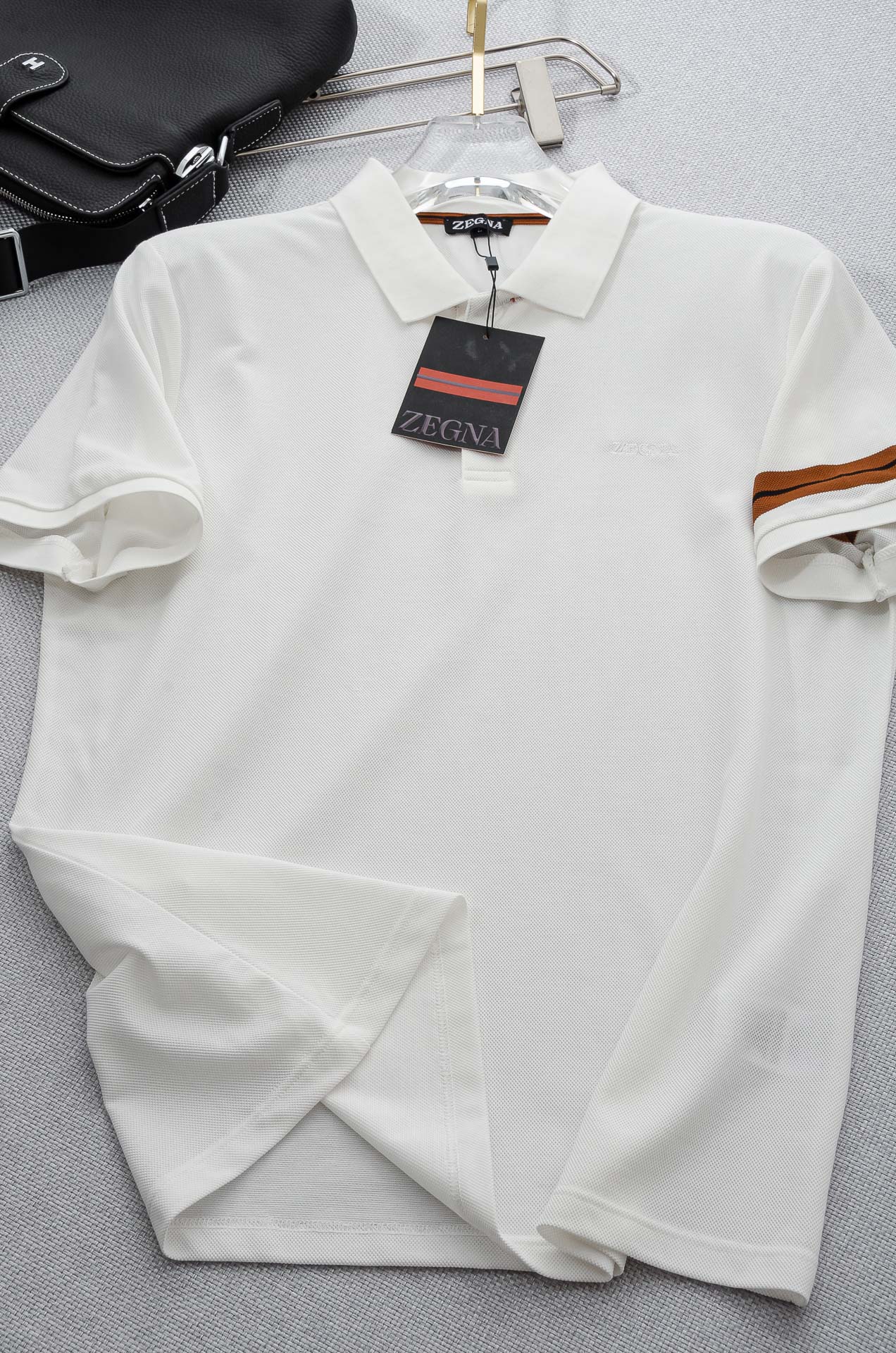 Zeg#* na 杰尼亚2025//男士商务休闲纯色翻领短袖POLO衫#客供进口100%珠地棉面料，甄选