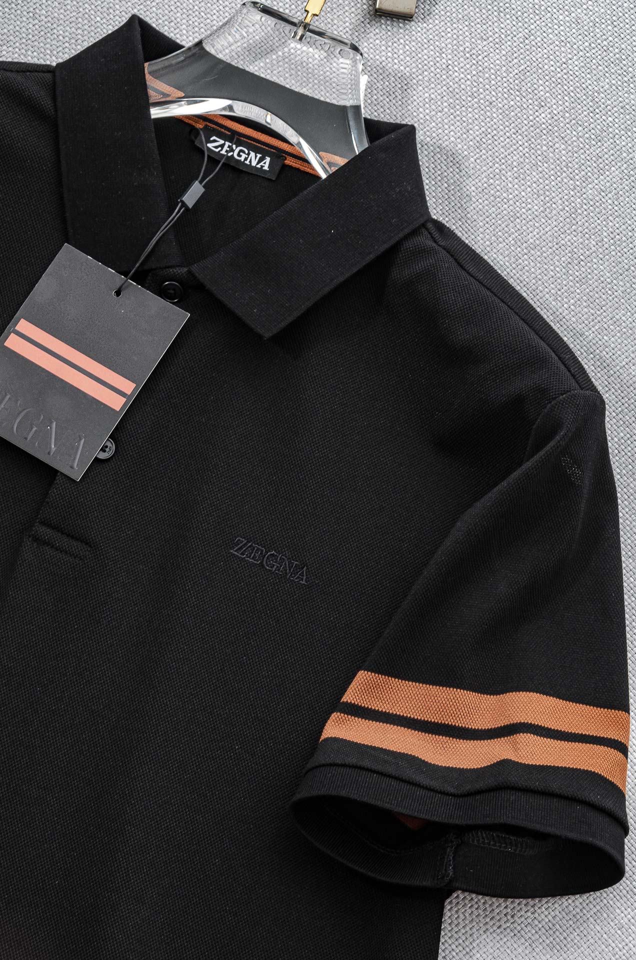 Zeg#* na 杰尼亚2025//男士商务休闲纯色翻领短袖POLO衫#客供进口100%珠地棉面料，甄选