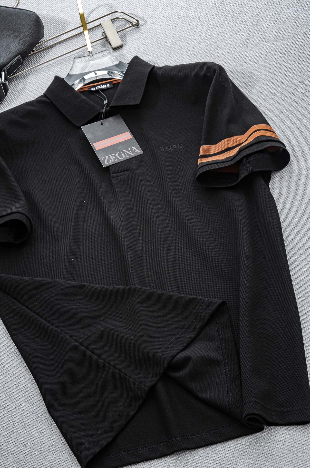 Zeg#* na 杰尼亚2025//男士商务休闲纯色翻领短袖POLO衫#客供进口100%珠地棉面料，甄选