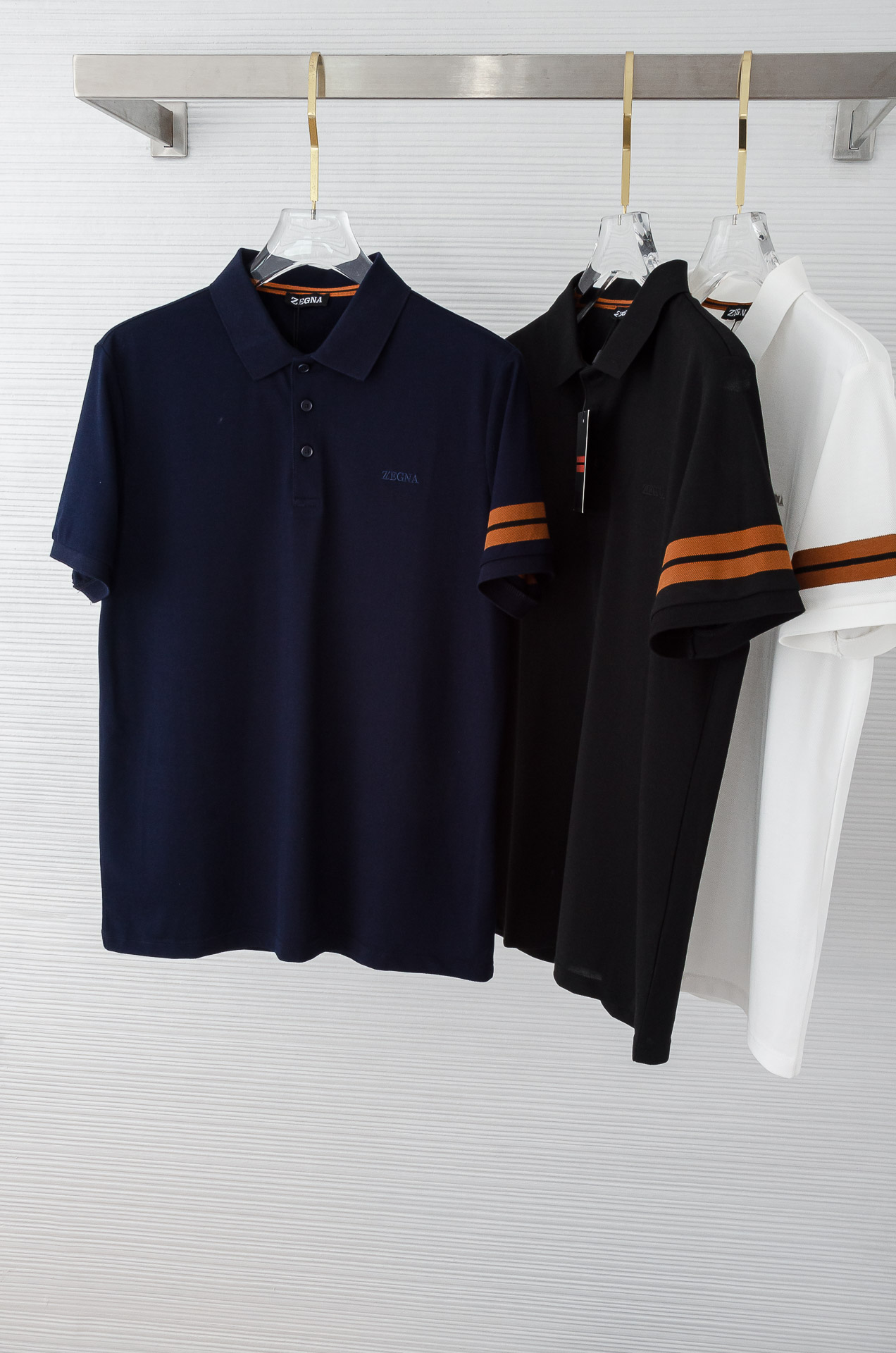 Zeg#* na 杰尼亚2025//男士商务休闲纯色翻领短袖POLO衫#客供进口100%珠地棉面料，甄选