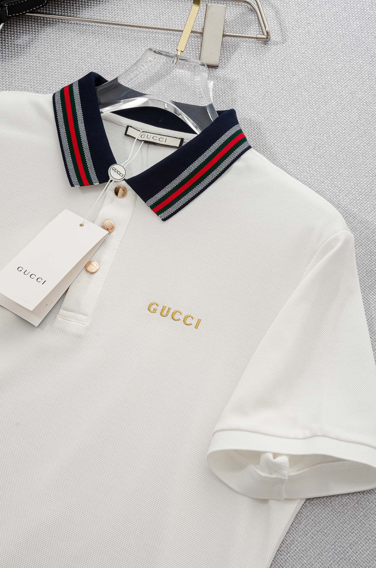 Gucc#* i2025//男士商务休闲纯色翻领短袖POLO衫#客供进口100%珠地棉面料，甄选上等长绒