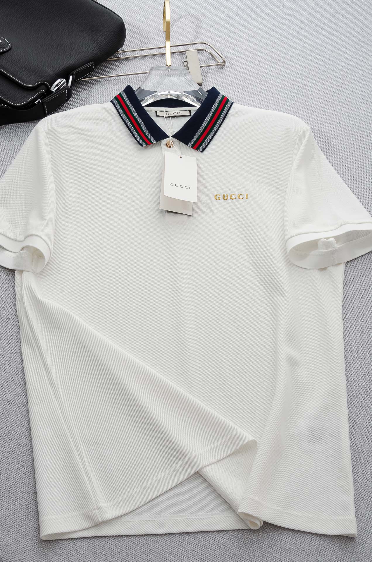 Gucc#* i2025//男士商务休闲纯色翻领短袖POLO衫#客供进口100%珠地棉面料，甄选上等长绒