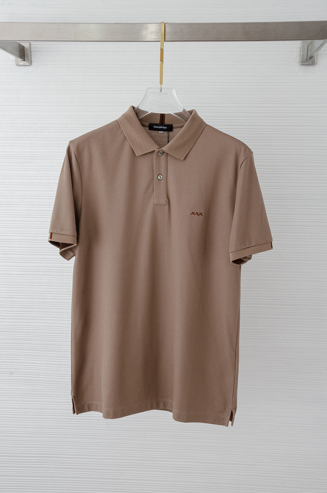 zeg#* an 杰/尼/亚2025SS六角蜂窝状珠地纹路肌理进口Pima匹马长绒棉（棉中贵族）定织罗纹