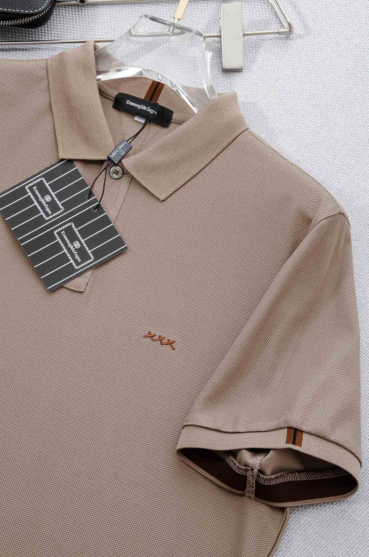 zeg#* an 杰/尼/亚2025SS六角蜂窝状珠地纹路肌理进口Pima匹马长绒棉（棉中贵族）定织罗纹