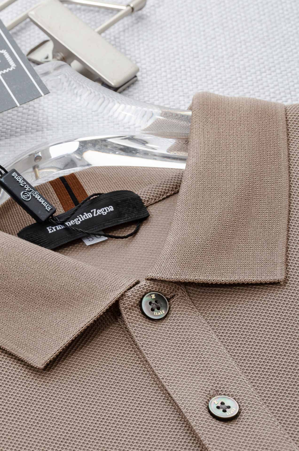 zeg#* an 杰/尼/亚2025SS六角蜂窝状珠地纹路肌理进口Pima匹马长绒棉（棉中贵族）定织罗纹