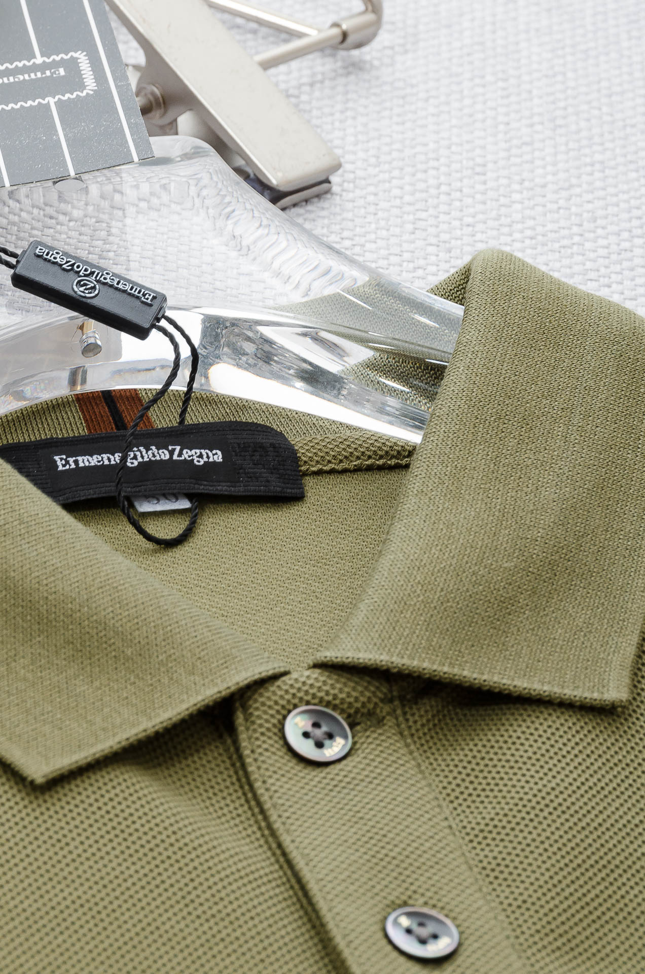 zeg#* an 杰/尼/亚2025SS六角蜂窝状珠地纹路肌理进口Pima匹马长绒棉（棉中贵族）定织罗纹