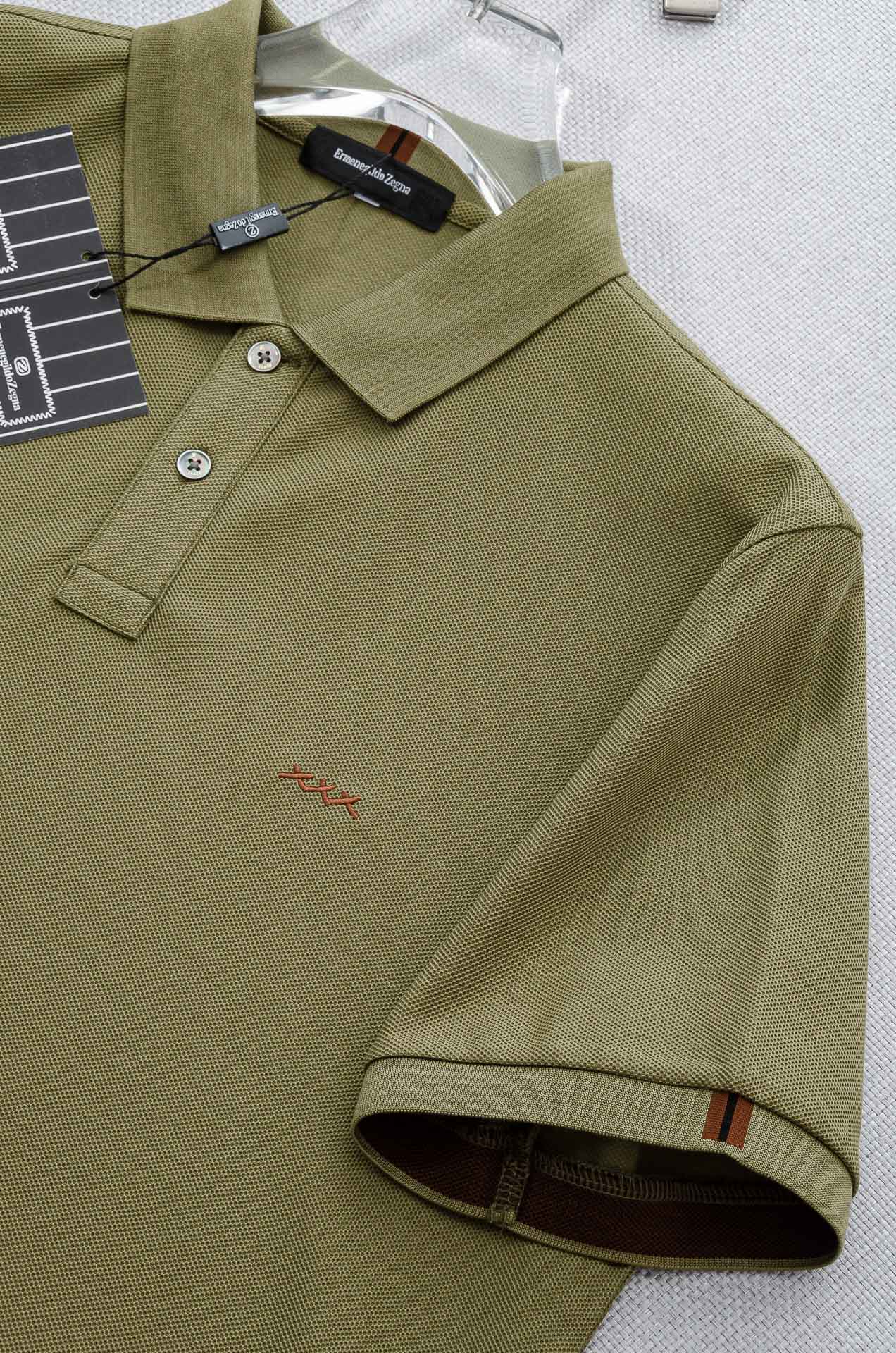 zeg#* an 杰/尼/亚2025SS六角蜂窝状珠地纹路肌理进口Pima匹马长绒棉（棉中贵族）定织罗纹