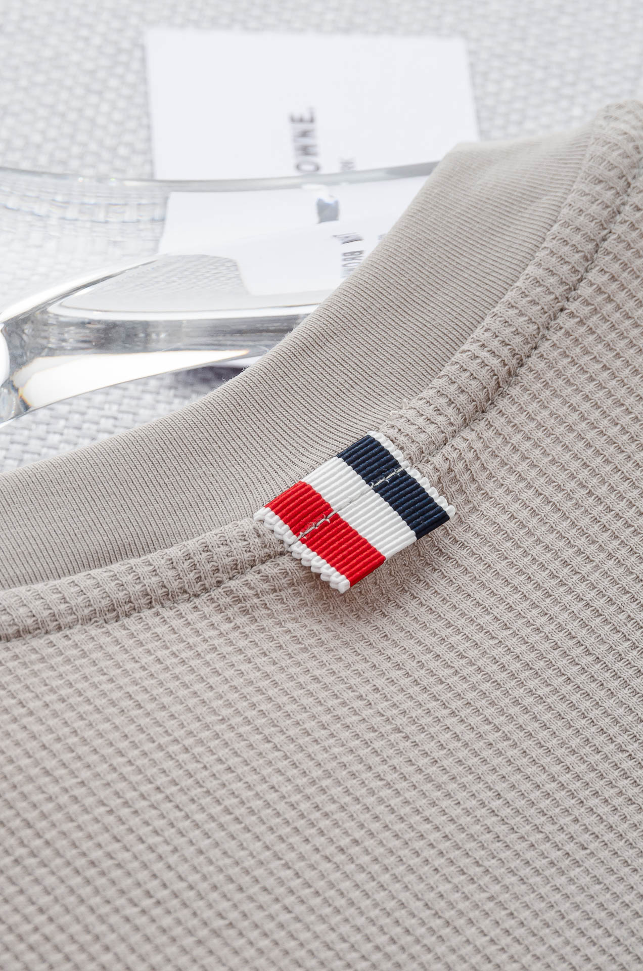 TB -2025ss 会呼吸的面料100%匹马棉胸前标志性装饰华夫格肌理感男士圆领短袖T恤衫#面料精选生