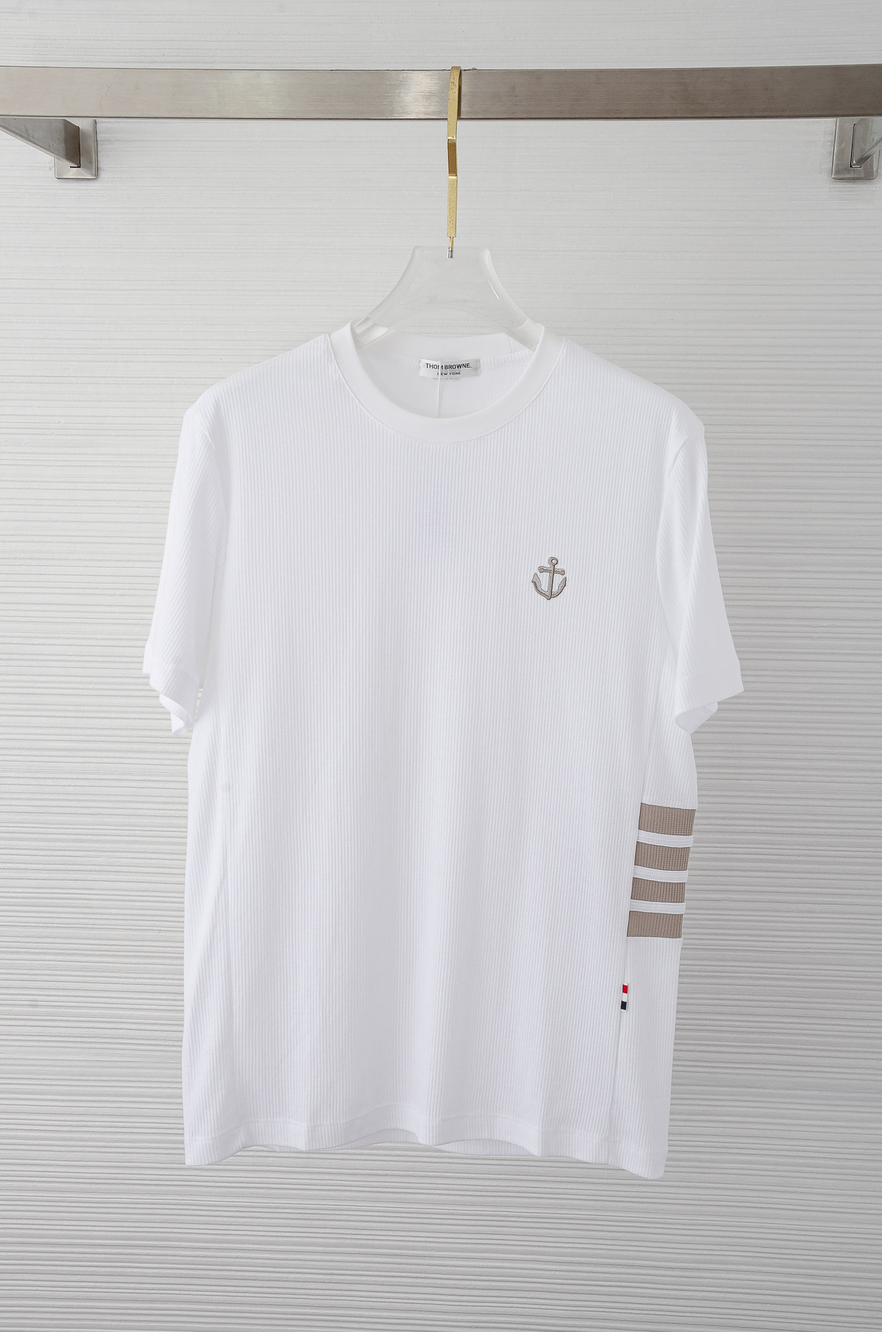 TB -2025ss 会呼吸的面料100%匹马棉胸前标志性装饰华夫格肌理感男士圆领短袖T恤衫#面料精选生