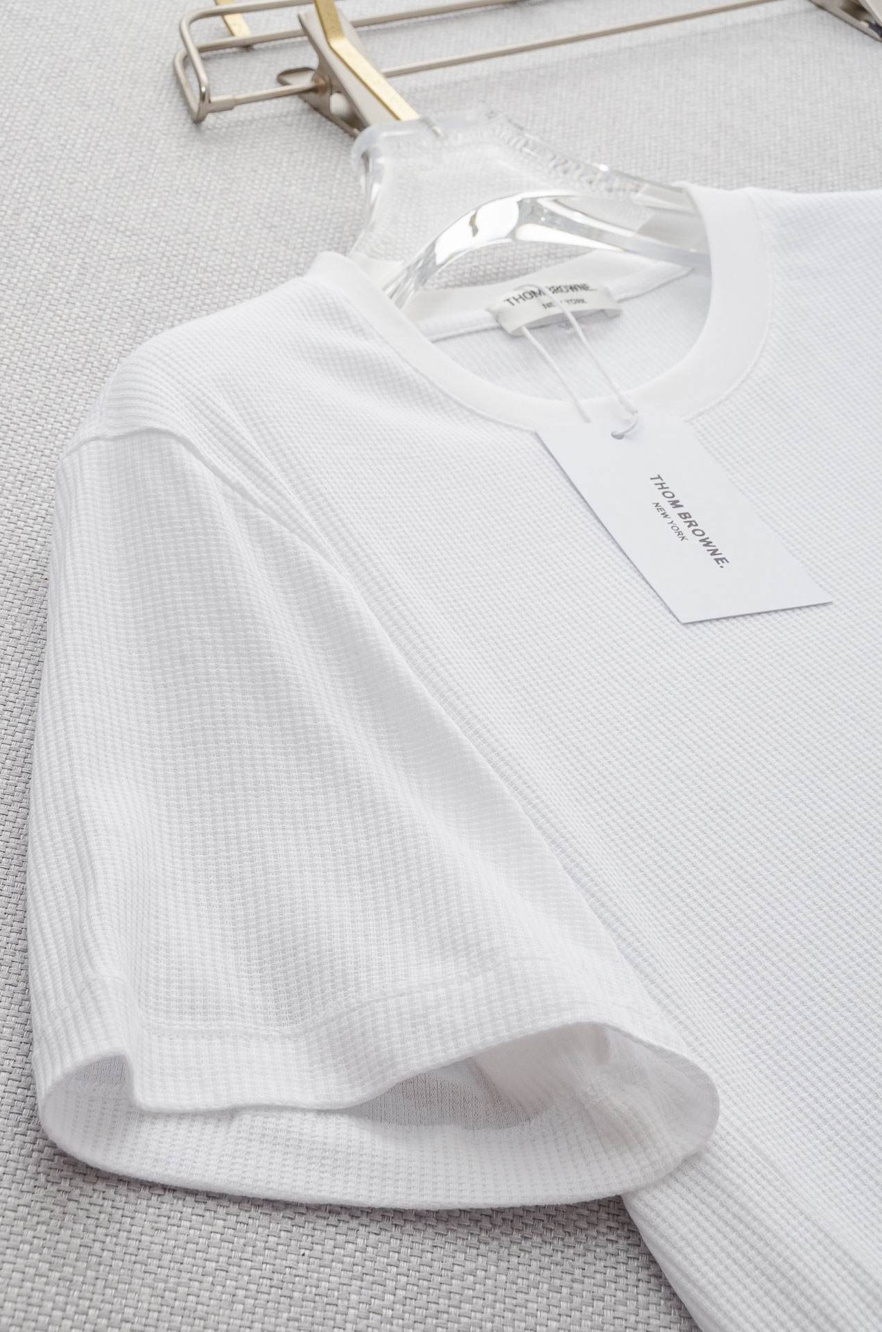 TB -2025ss 会呼吸的面料100%匹马棉胸前标志性装饰华夫格肌理感男士圆领短袖T恤衫#面料精选生