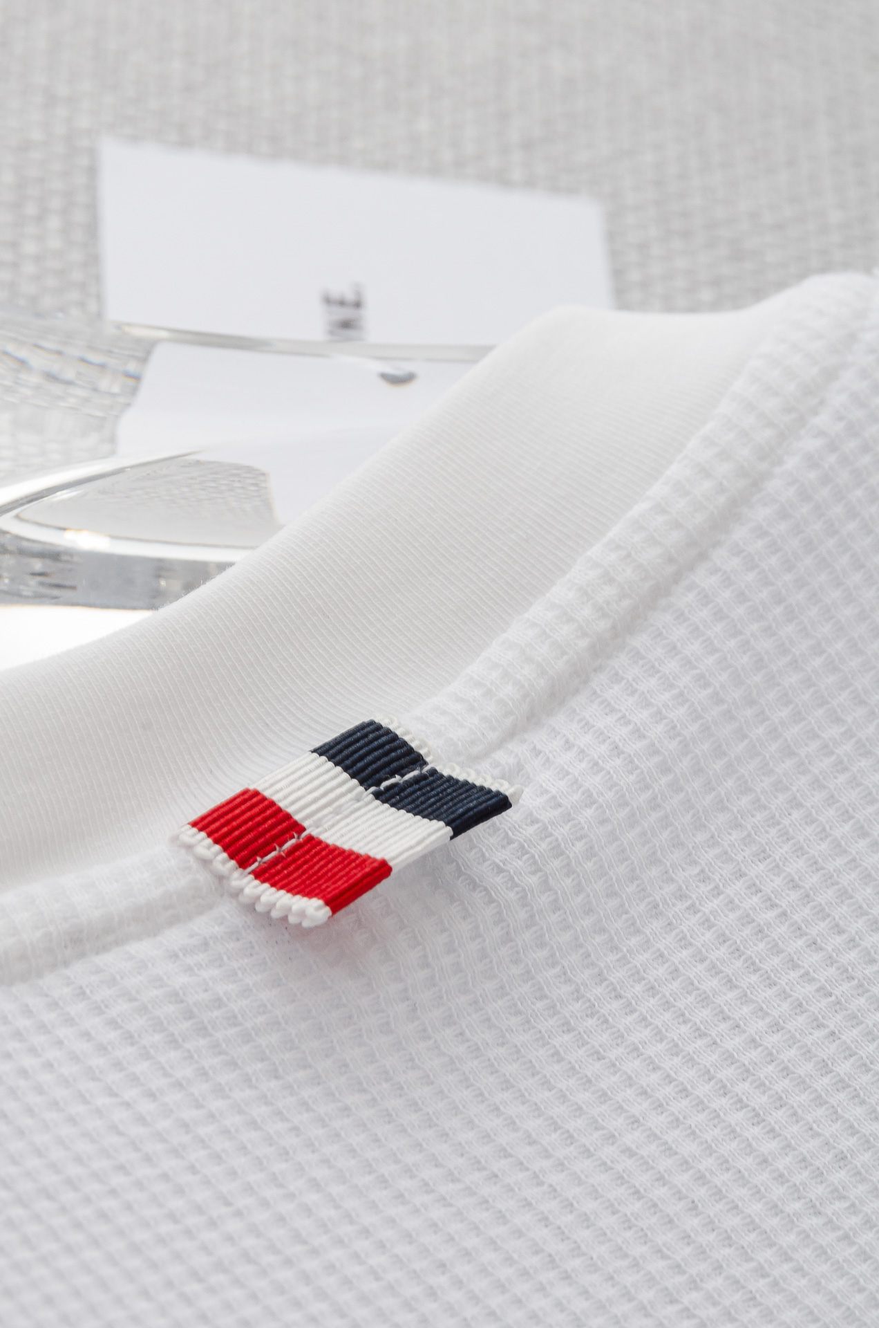 TB -2025ss 会呼吸的面料100%匹马棉胸前标志性装饰华夫格肌理感男士圆领短袖T恤衫#面料精选生