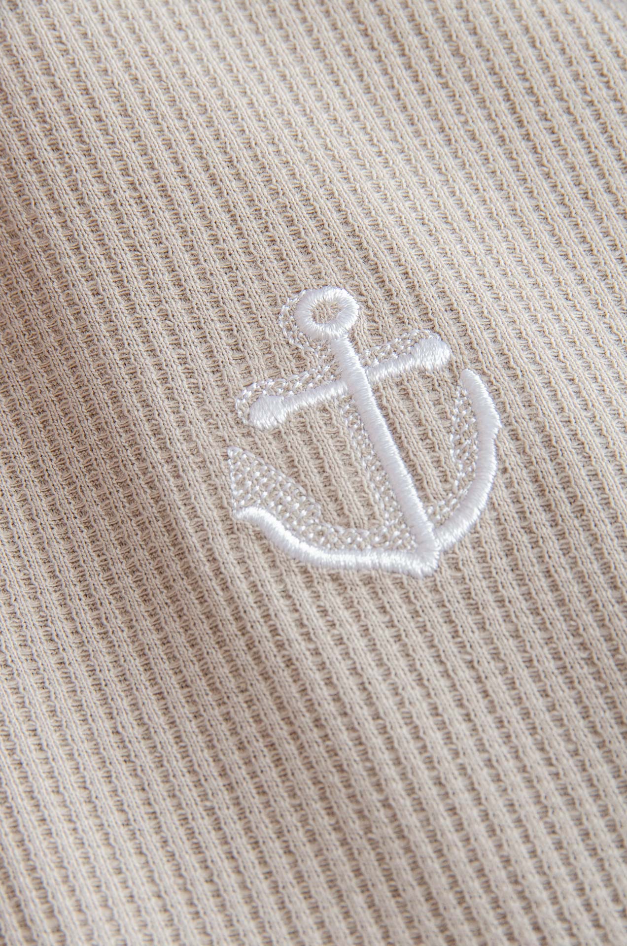 New# TB -2025ss 会呼吸的面料100%匹马棉胸前标志性刺绣装饰华夫格肌理感男士圆领短袖T恤