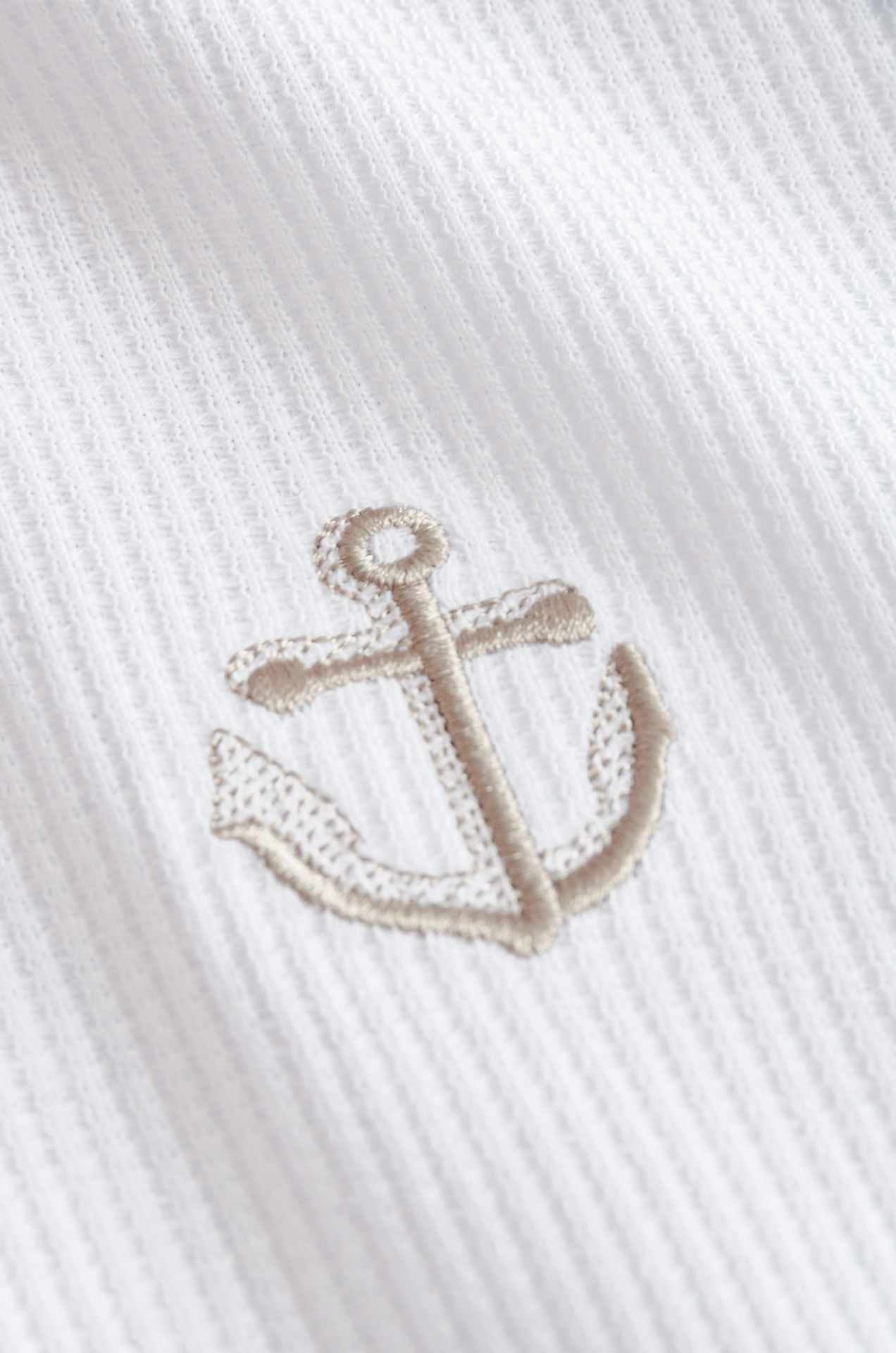 New# TB -2025ss 会呼吸的面料100%匹马棉胸前标志性刺绣装饰华夫格肌理感男士圆领短袖T恤