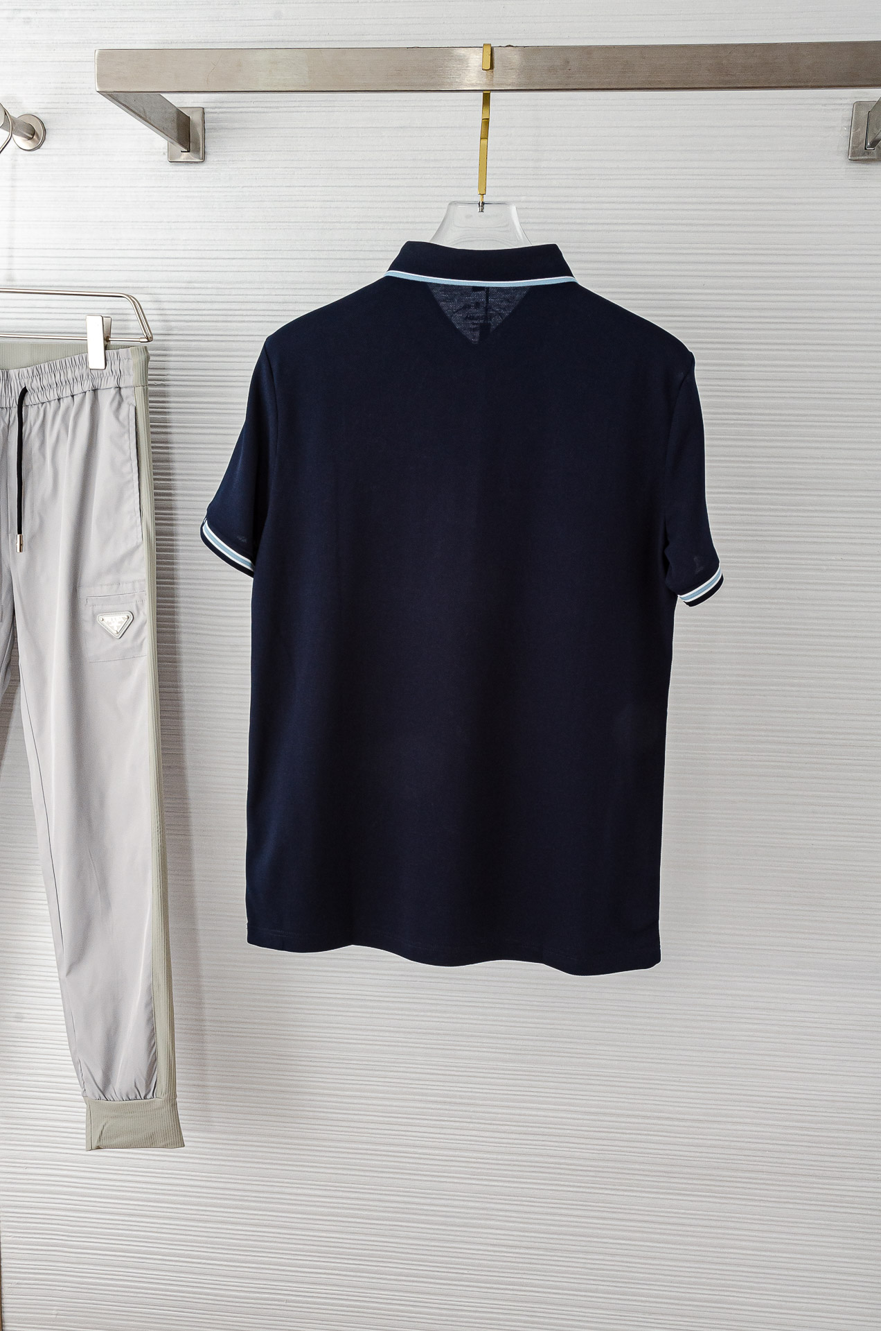 PRA#* DA 普拉#达2025//男士商务休闲纯色翻领短袖POLO衫#客供进口100%珠地棉面料，甄