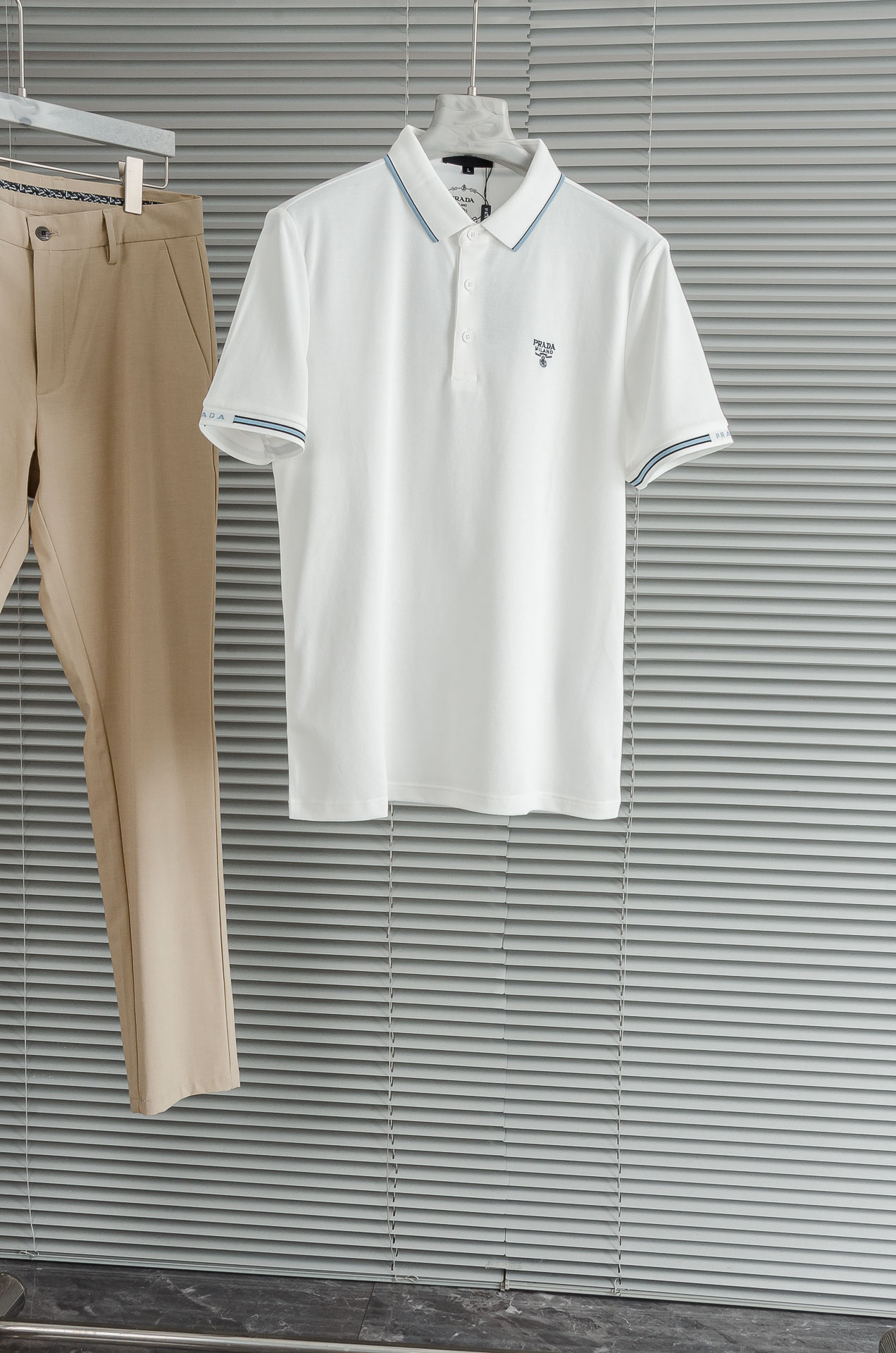 PRAD#A 普拉#达2025//男士商务休闲纯色翻领短袖POLO衫#客供进口100%珠地棉面料，甄选上