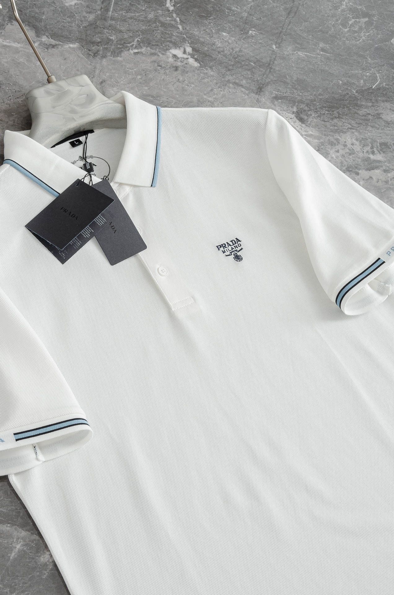PRAD#A 普拉#达2025//男士商务休闲纯色翻领短袖POLO衫#客供进口100%珠地棉面料，甄选上