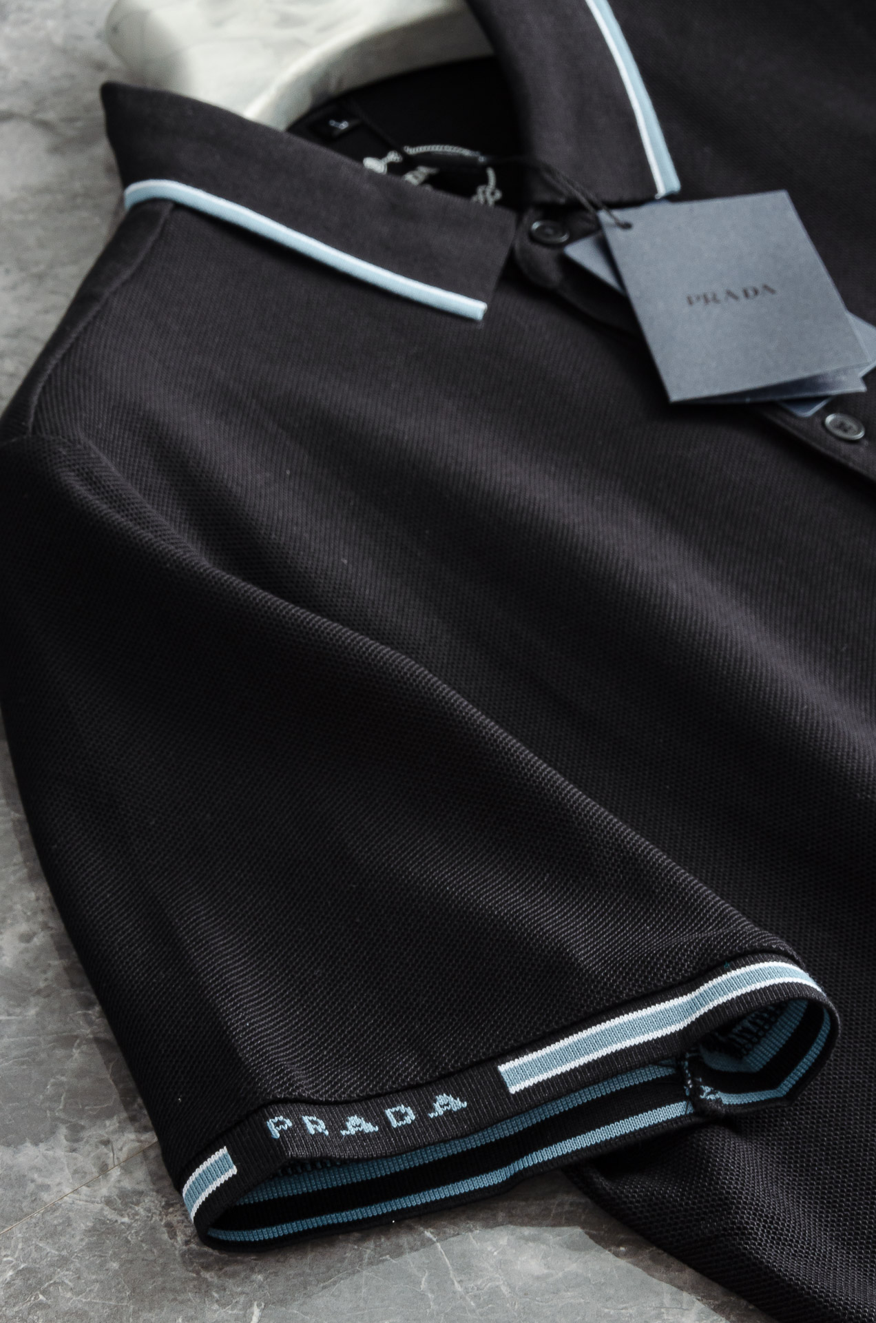 PRAD#A 普拉#达2025//男士商务休闲纯色翻领短袖POLO衫#客供进口100%珠地棉面料，甄选上