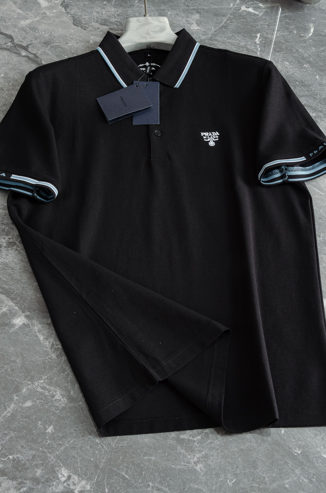 PRAD#A 普拉#达2025//男士商务休闲纯色翻领短袖POLO衫#客供进口100%珠地棉面料，甄选上