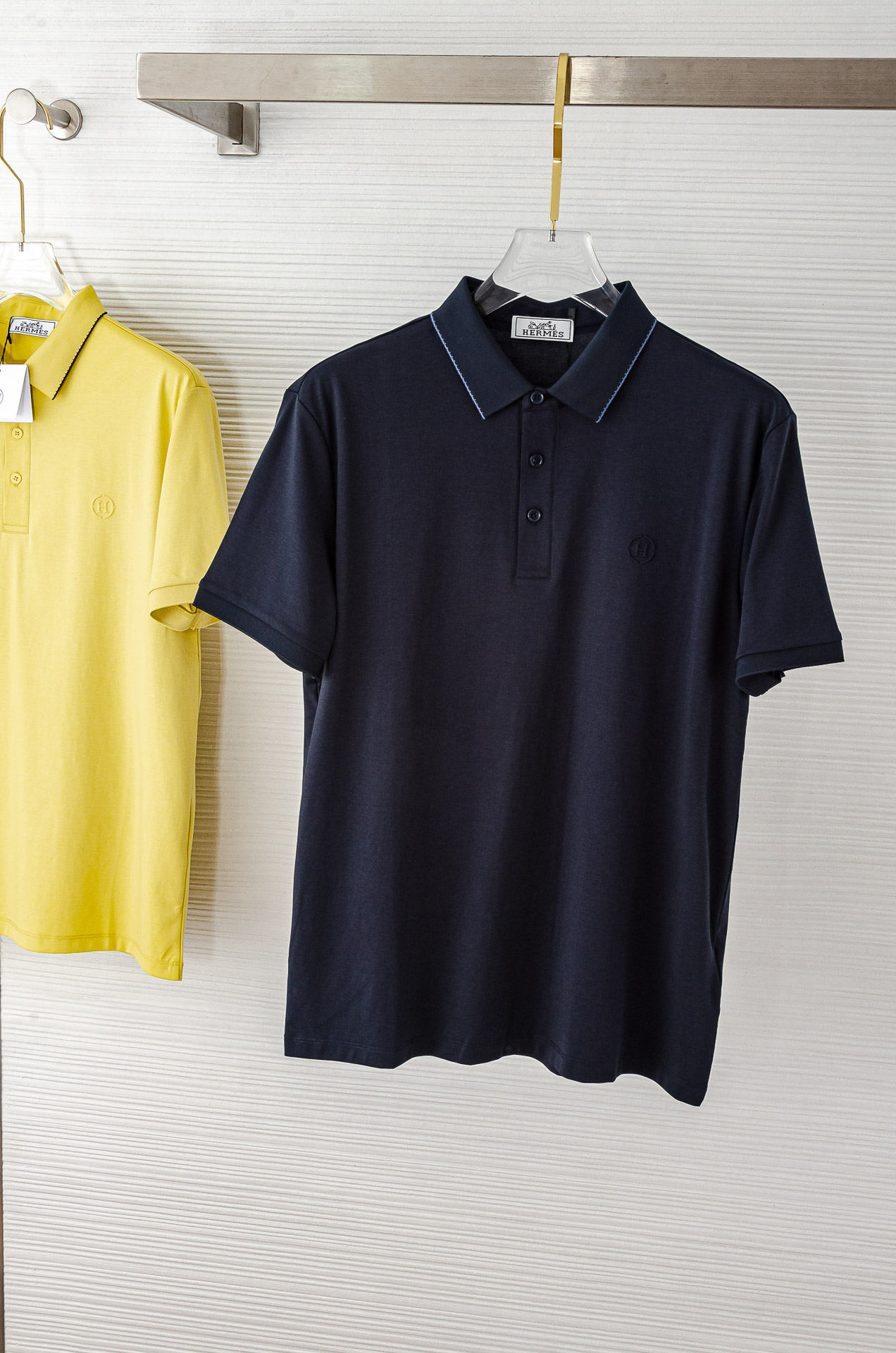 HER#* MES 2025//男士商务休闲纯色翻领短袖POLO衫#客供进口100%珠地棉面料，甄选上等