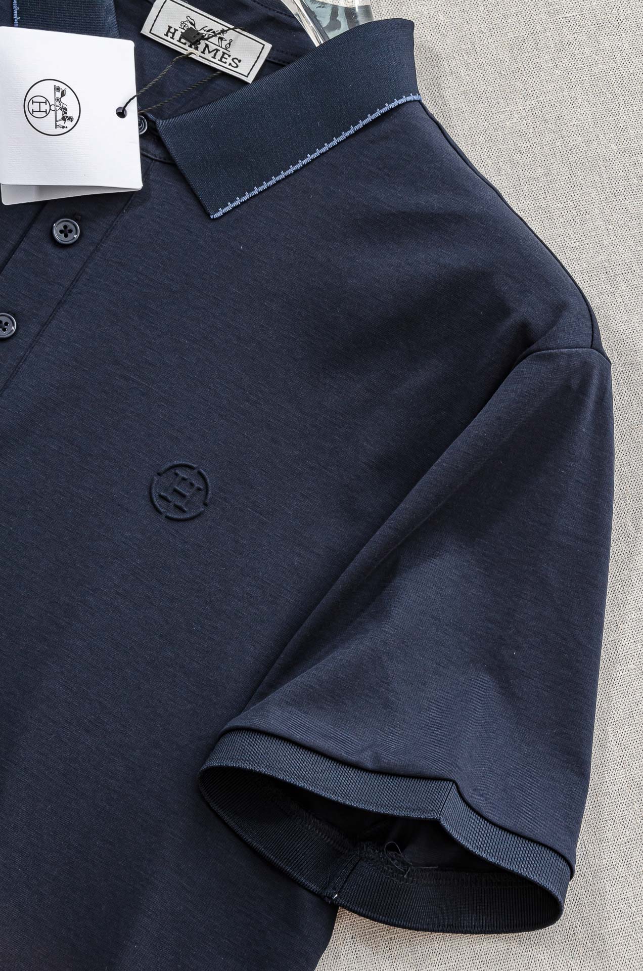 HER#* MES 2025//男士商务休闲纯色翻领短袖POLO衫#客供进口100%珠地棉面料，甄选上等