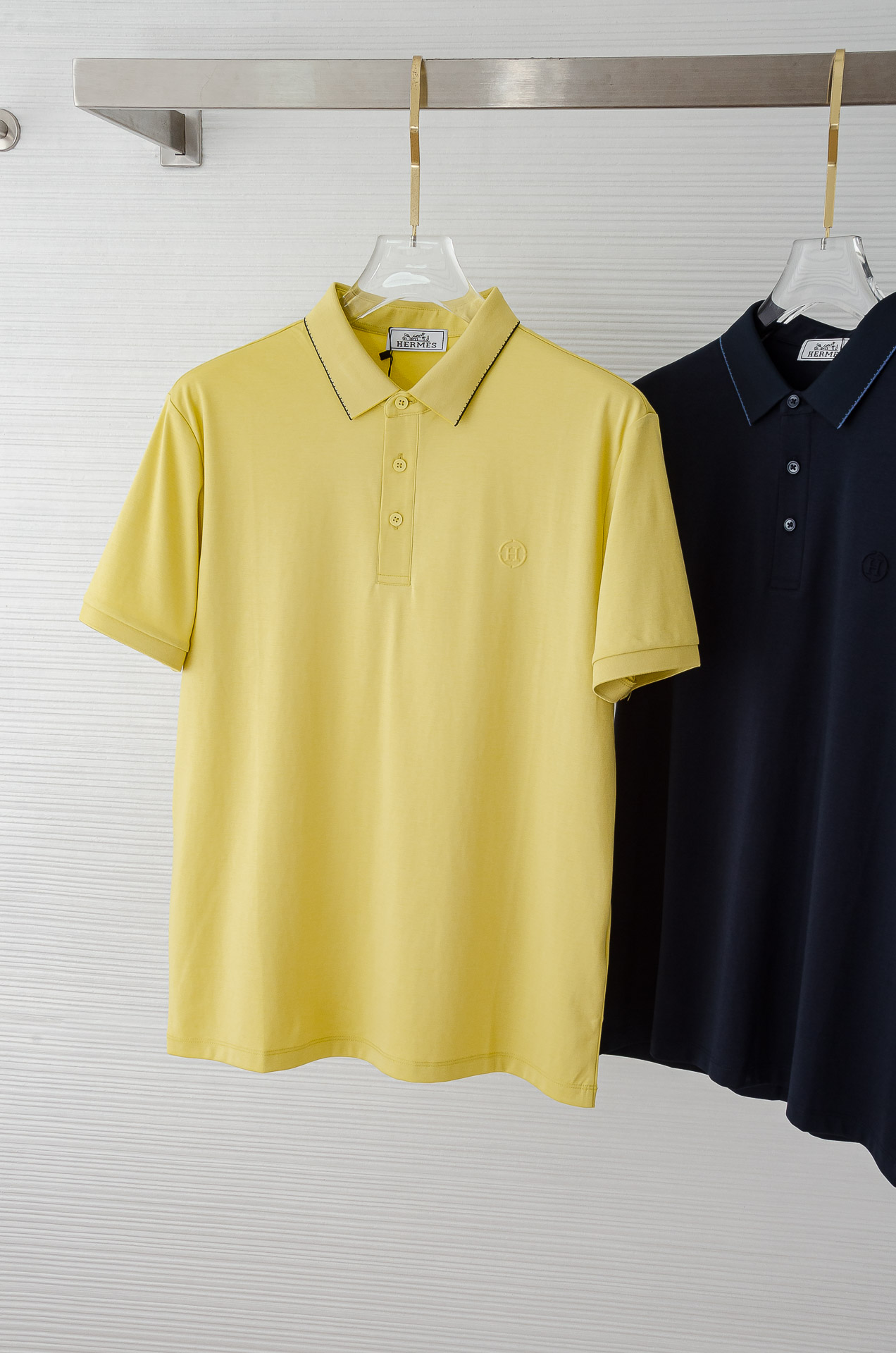 HER#* MES 2025//男士商务休闲纯色翻领短袖POLO衫#客供进口100%珠地棉面料，甄选上等