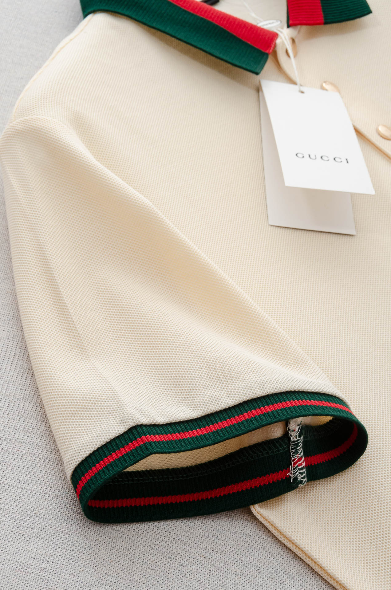 Gu#* cci 古/驰2025//男士商务休闲纯色翻领短袖POLO衫#客供进口100%珠地棉面料，甄选