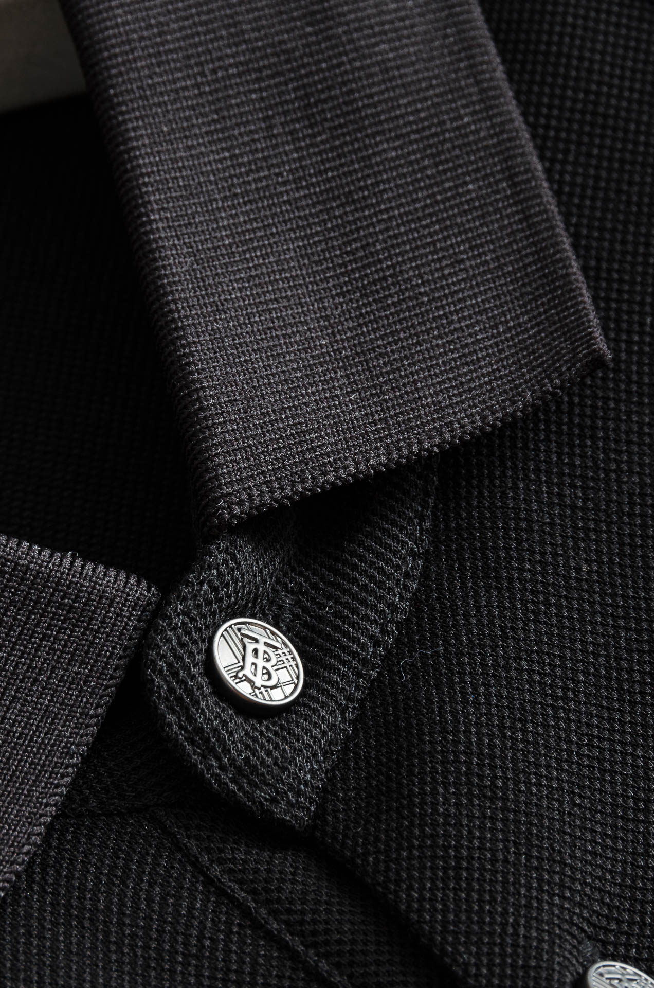 BBR 巴宝莉2025SS客供精梳棉+再生纤维素纤维网眼珠地丝光处理丝滑透气凉爽定织翻领男士商务休闲短袖