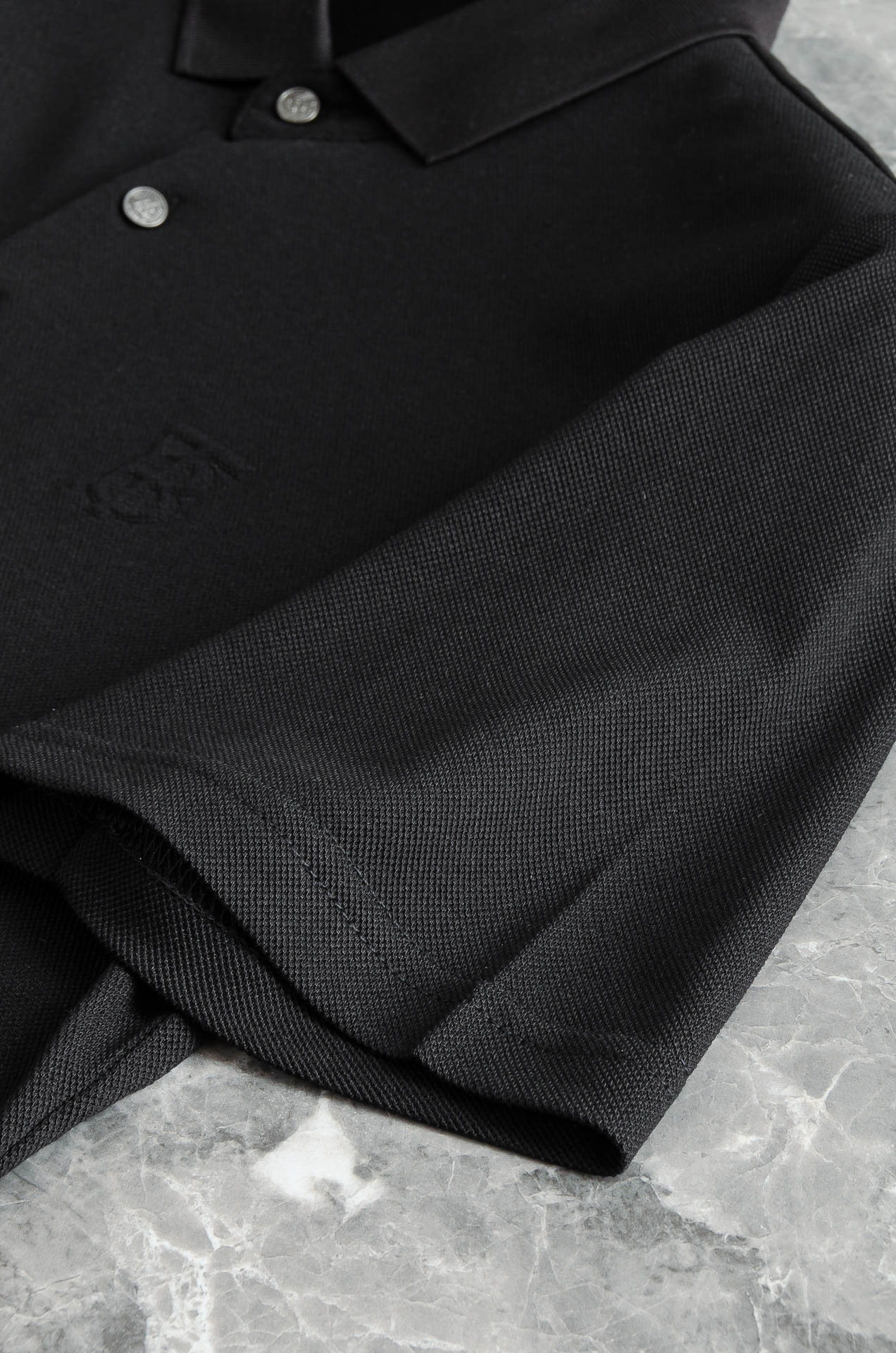 BBR 巴宝莉2025SS客供精梳棉+再生纤维素纤维网眼珠地丝光处理丝滑透气凉爽定织翻领男士商务休闲短袖