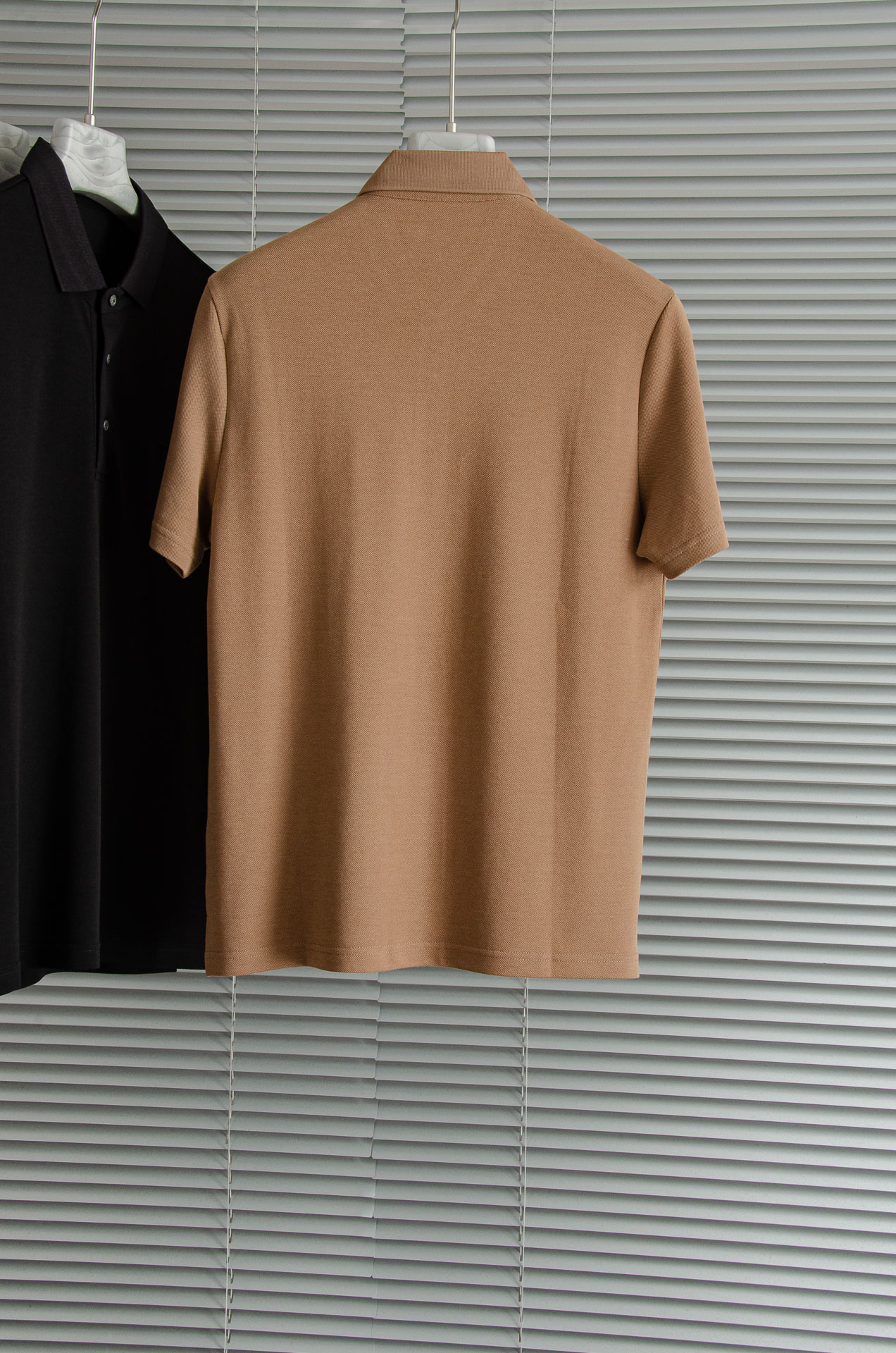 TF 2025SS客供精梳棉+再生纤维素纤维网眼珠地丝光处理丝滑透气凉爽定织翻领男士商务休闲短袖POLO