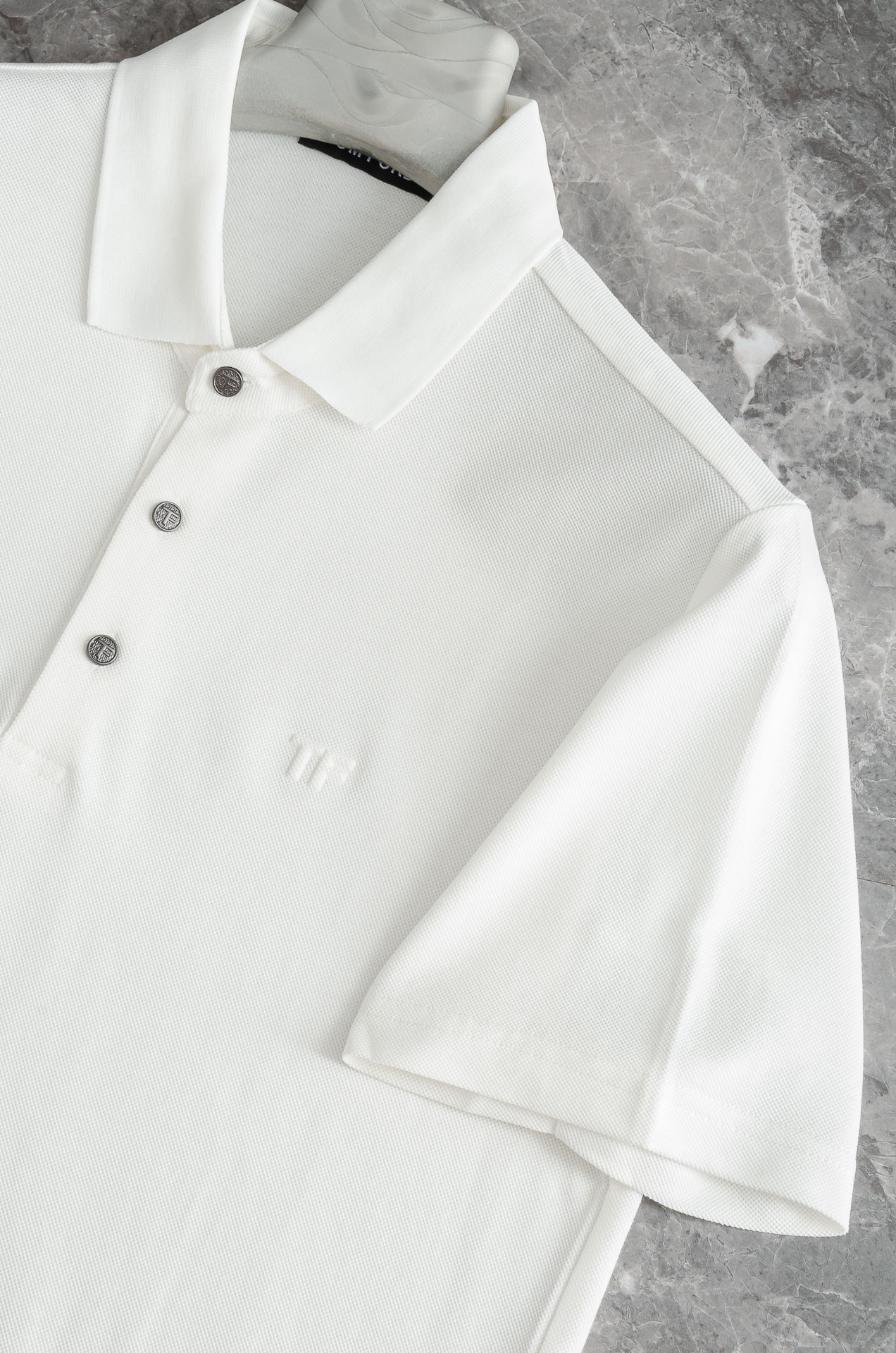 TF 2025SS客供精梳棉+再生纤维素纤维网眼珠地丝光处理丝滑透气凉爽定织翻领男士商务休闲短袖POLO