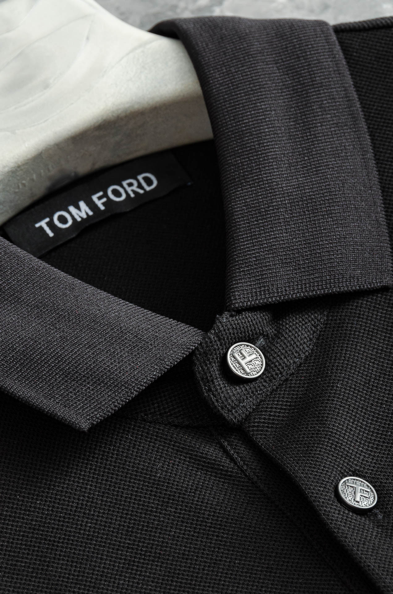 TF 2025SS客供精梳棉+再生纤维素纤维网眼珠地丝光处理丝滑透气凉爽定织翻领男士商务休闲短袖POLO