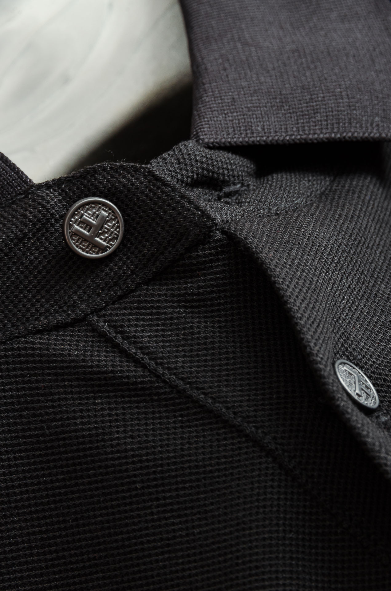 TF 2025SS客供精梳棉+再生纤维素纤维网眼珠地丝光处理丝滑透气凉爽定织翻领男士商务休闲短袖POLO