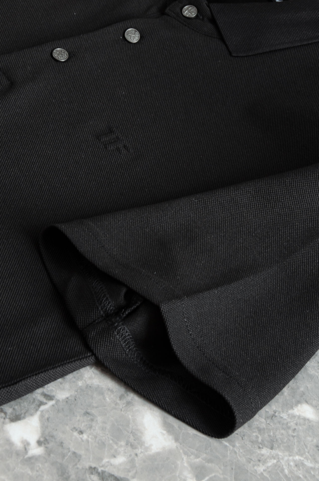 TF 2025SS客供精梳棉+再生纤维素纤维网眼珠地丝光处理丝滑透气凉爽定织翻领男士商务休闲短袖POLO