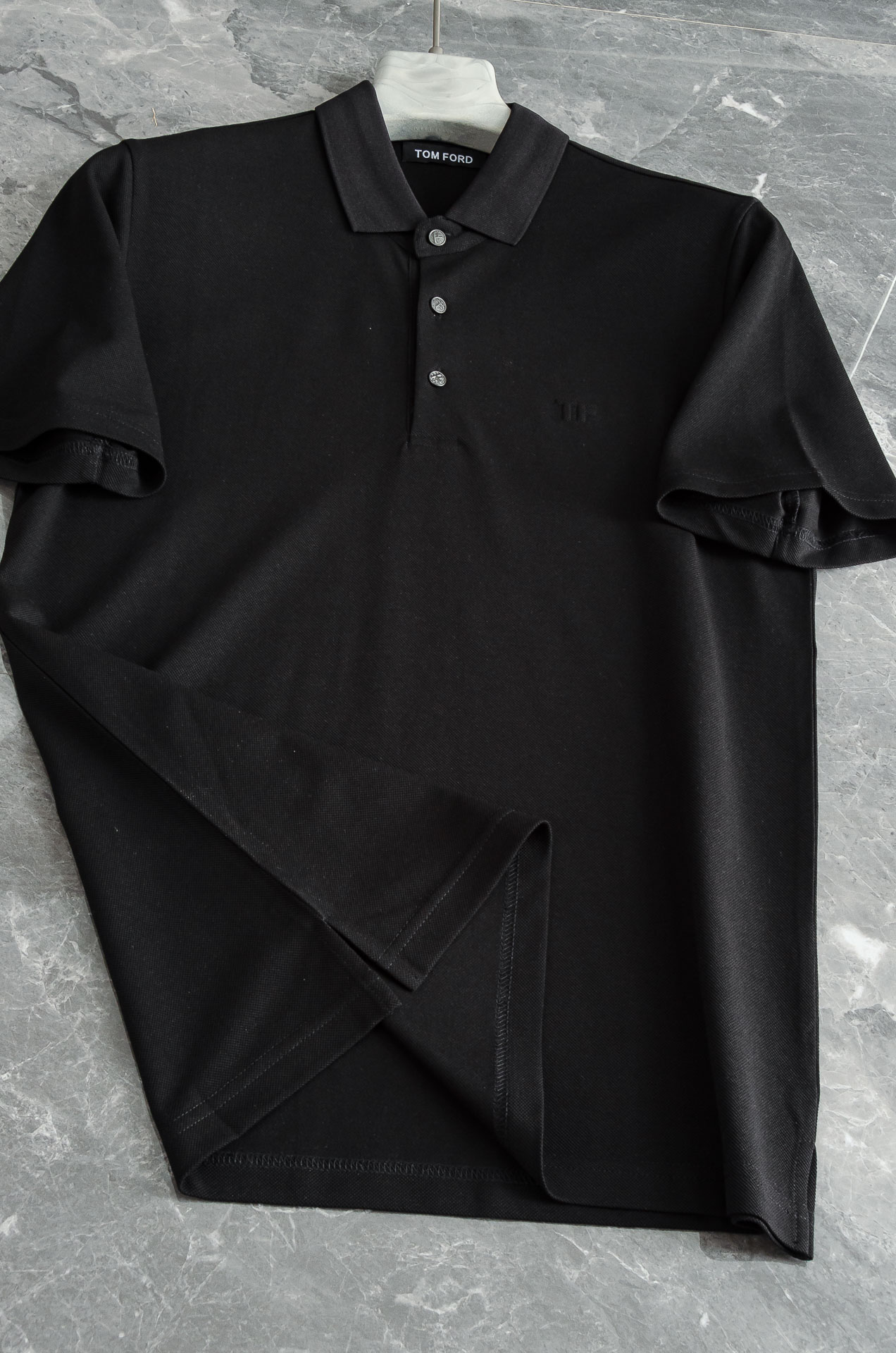 TF 2025SS客供精梳棉+再生纤维素纤维网眼珠地丝光处理丝滑透气凉爽定织翻领男士商务休闲短袖POLO