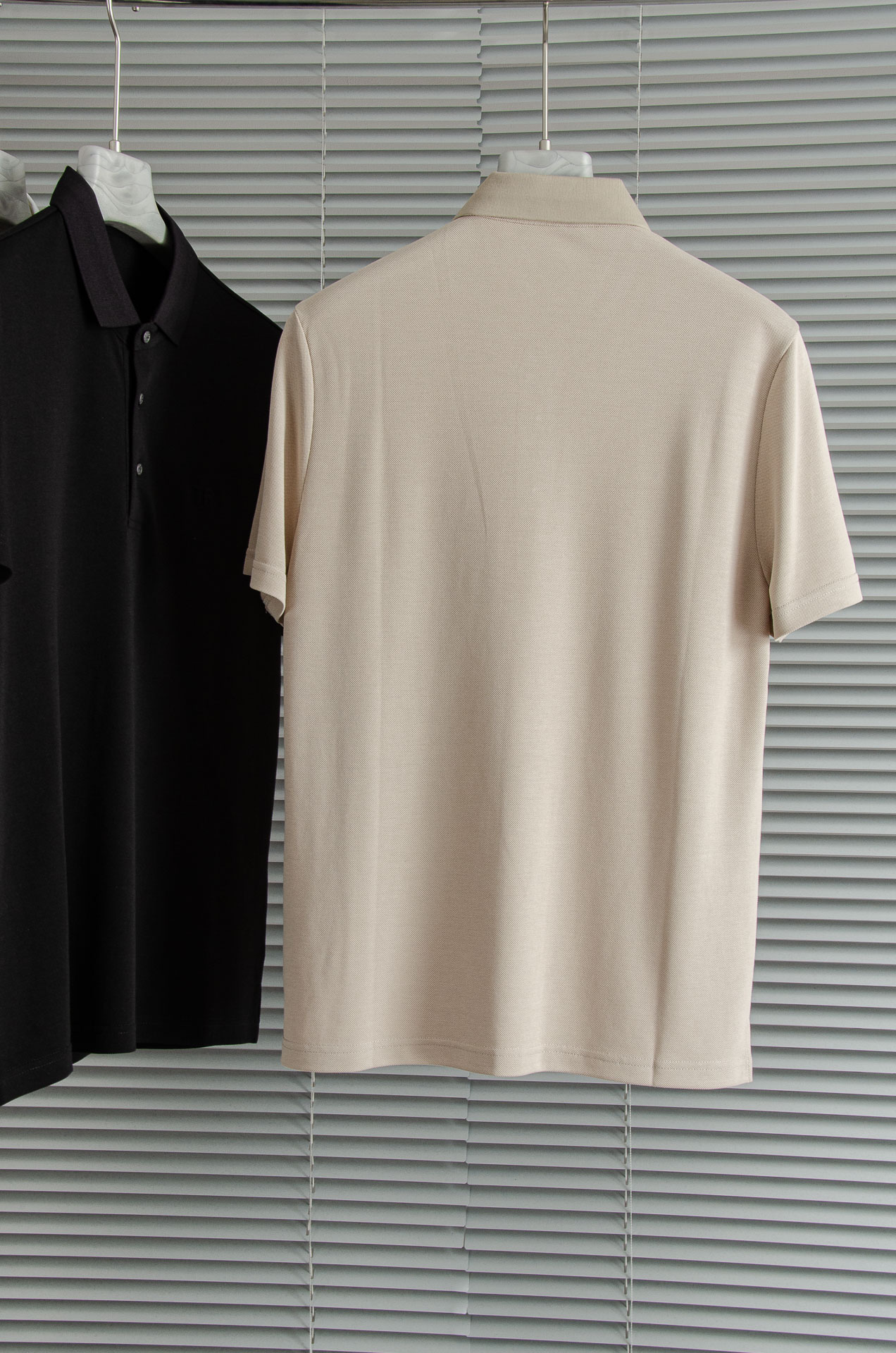 TF 2025SS客供精梳棉+再生纤维素纤维网眼珠地丝光处理丝滑透气凉爽定织翻领男士商务休闲短袖POLO