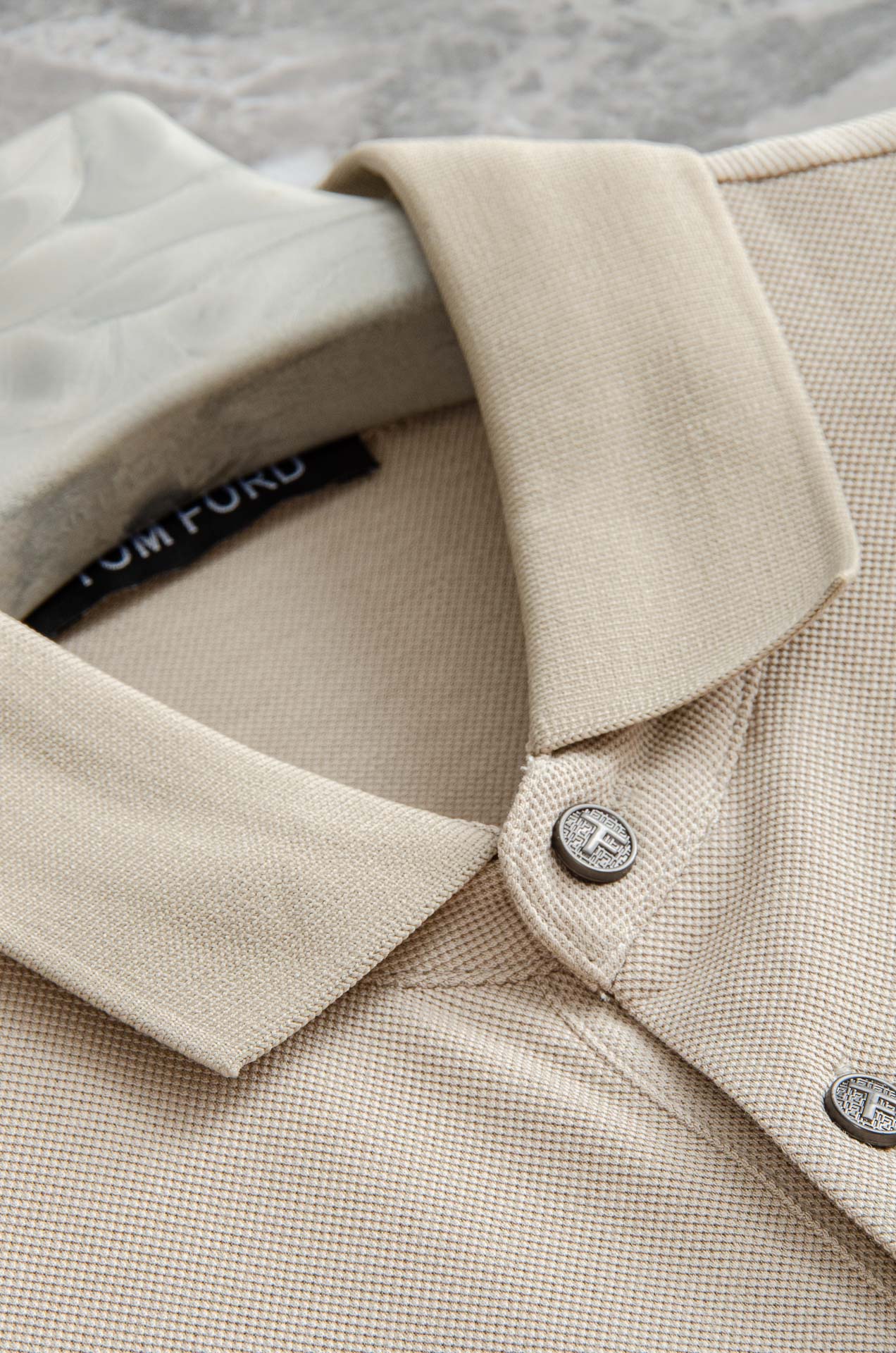 TF 2025SS客供精梳棉+再生纤维素纤维网眼珠地丝光处理丝滑透气凉爽定织翻领男士商务休闲短袖POLO